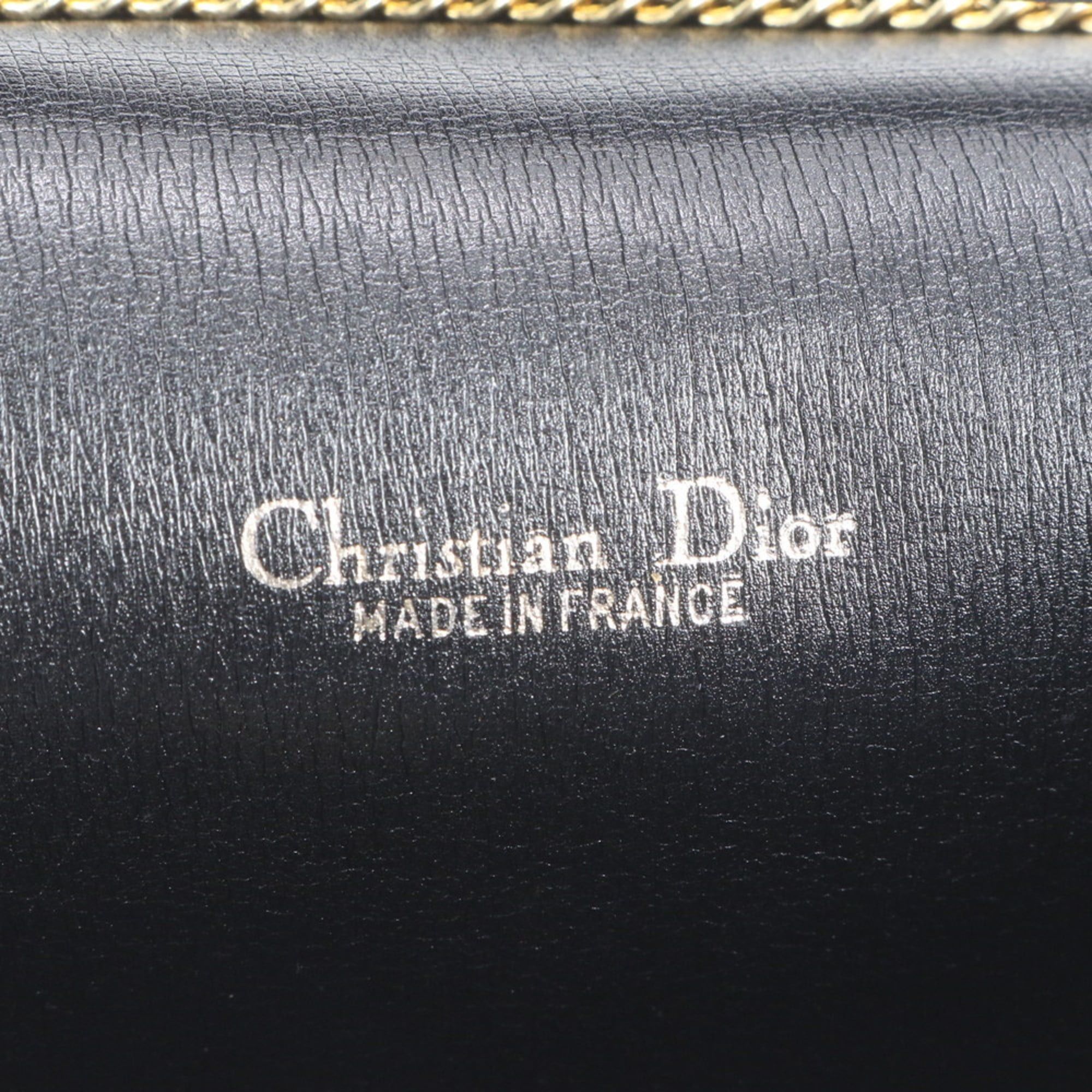 Dior Christian Dior Honeycomb Chain Leather and Nylon Shoulder Bag in Black Gold for Women Size ONE SIZE - 8 Thumbnail