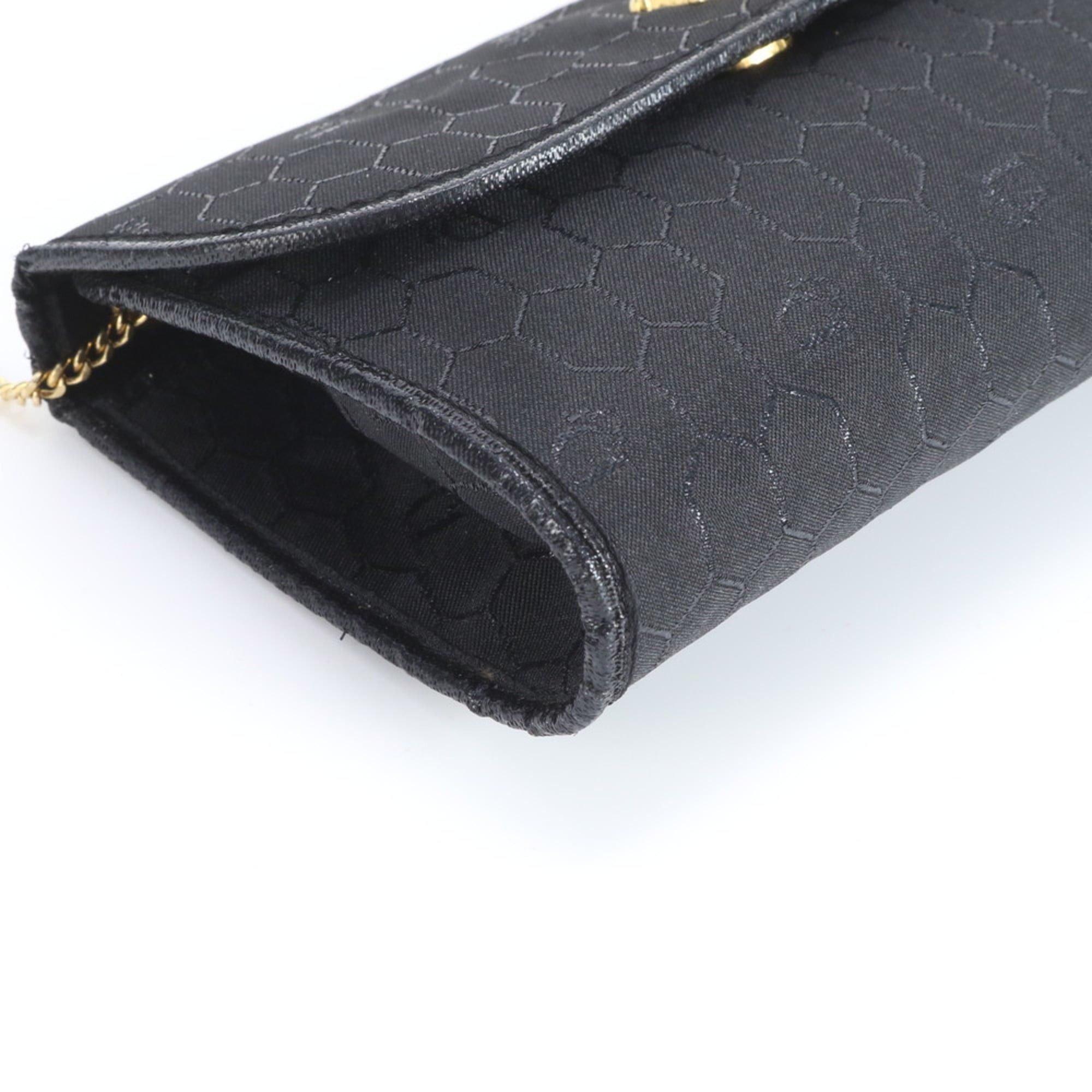 Dior Christian Dior Honeycomb Chain Leather and Nylon Shoulder Bag in Black Gold for Women Size ONE SIZE - 4 Thumbnail