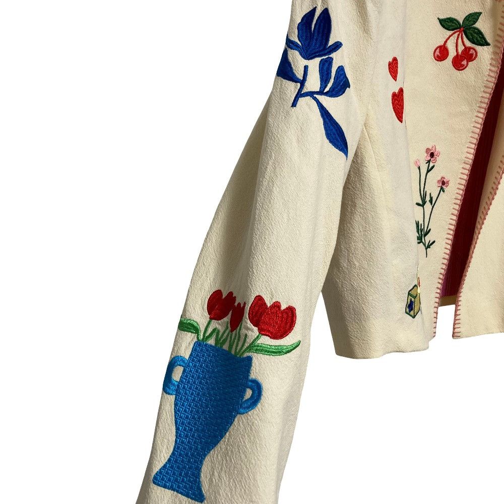 Other Other ZARA Flower Embroidery Jacket Textile Outerwear DUTY FREE for USA Size ONE SIZE - 7 Thumbnail