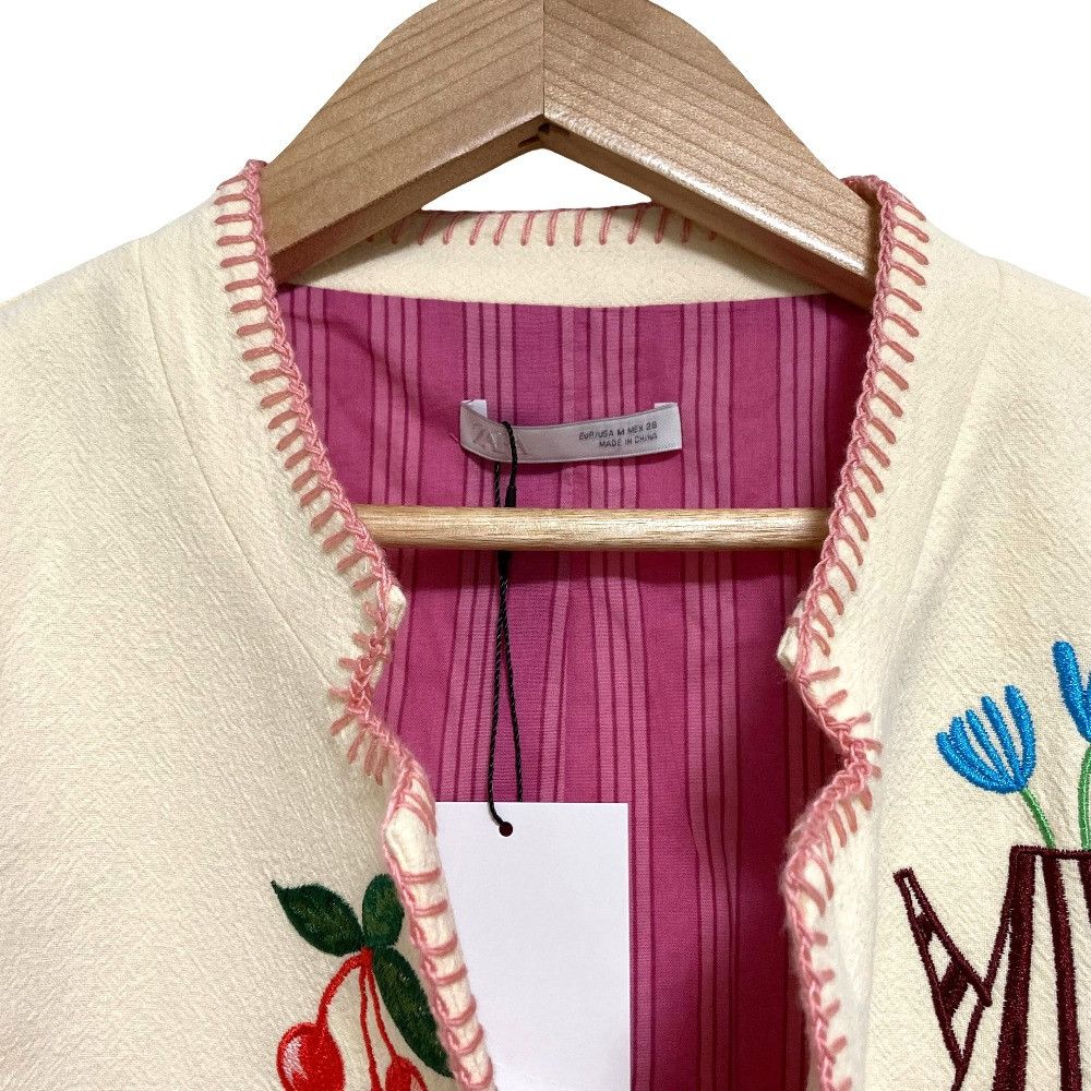 Other Other ZARA Flower Embroidery Jacket Textile Outerwear DUTY FREE for USA Size ONE SIZE - 4 Thumbnail