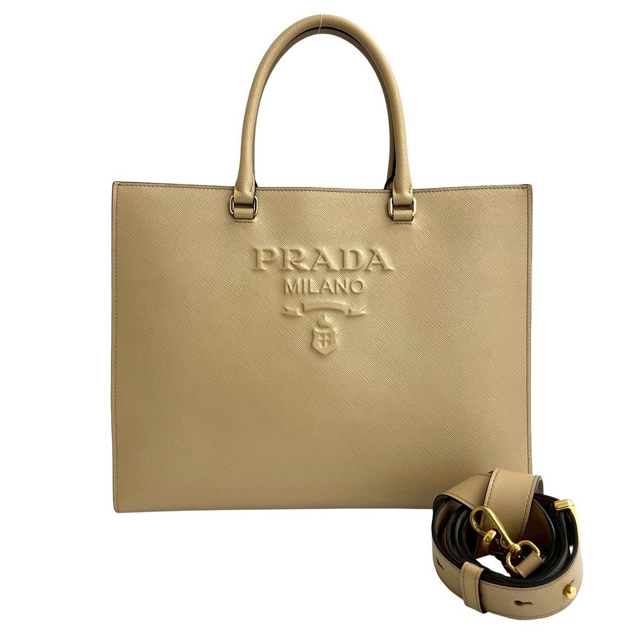Prada Prada Prada Saffiano Leather 2way Handbag Leather Shoulder Bag DUTY FREE for USA Size ONE SIZE - 2 Thumbnail