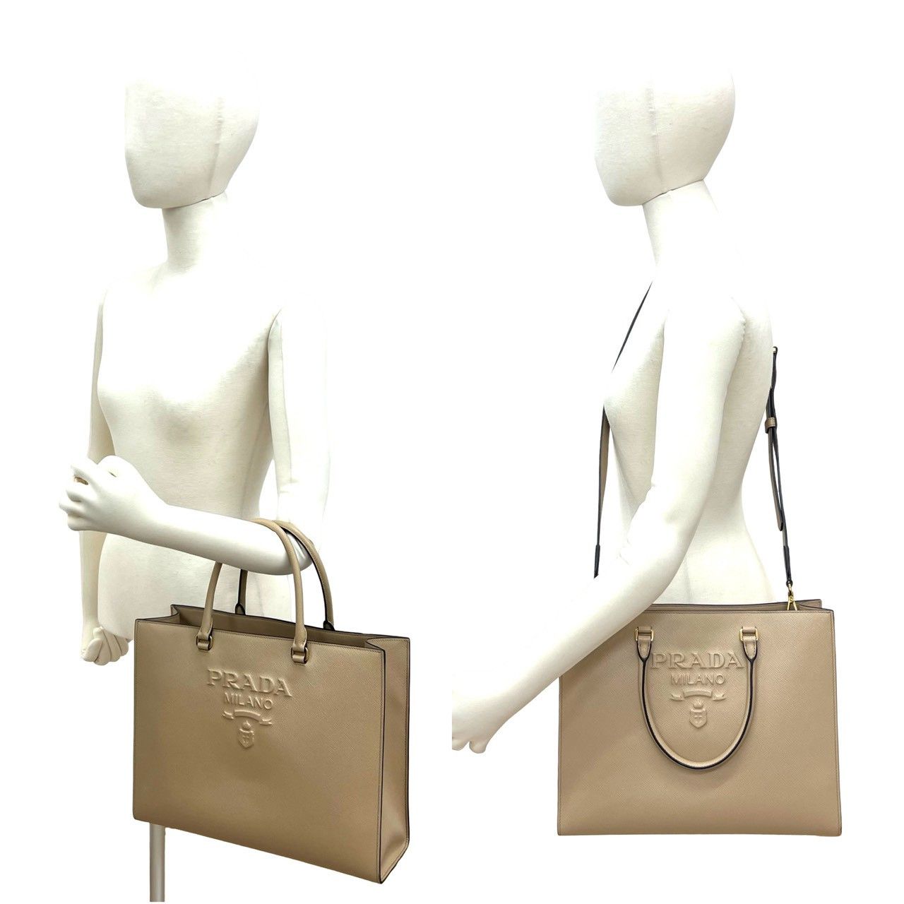 Prada Prada Prada Saffiano Leather 2way Handbag Leather Shoulder Bag DUTY FREE for USA Size ONE SIZE - 3 Thumbnail