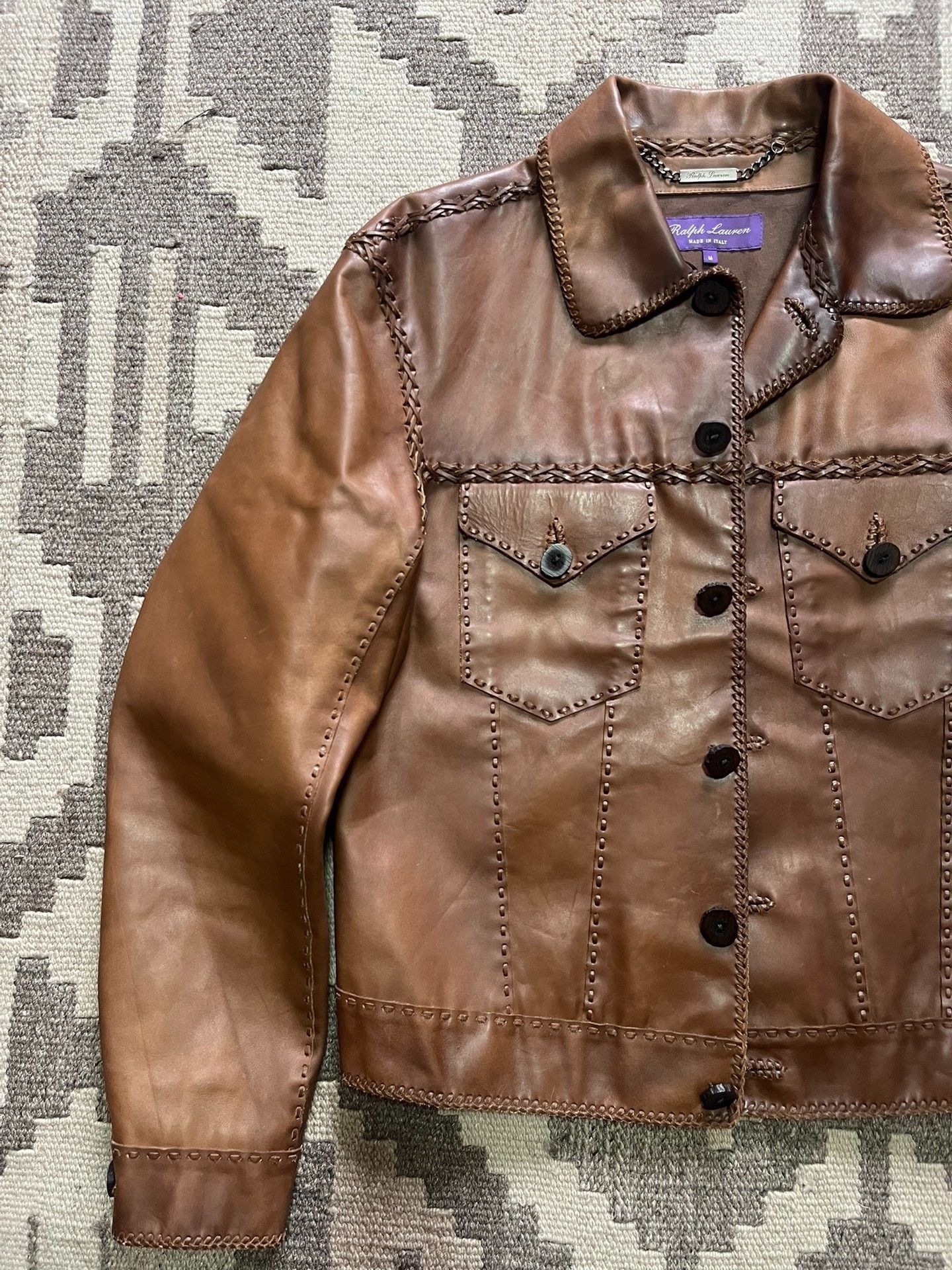 Ralph Lauren Purple Label Ralph Lauren Purple Label Western Leather Jacket Size US M / EU 48-50 / 2 - 2 Thumbnail