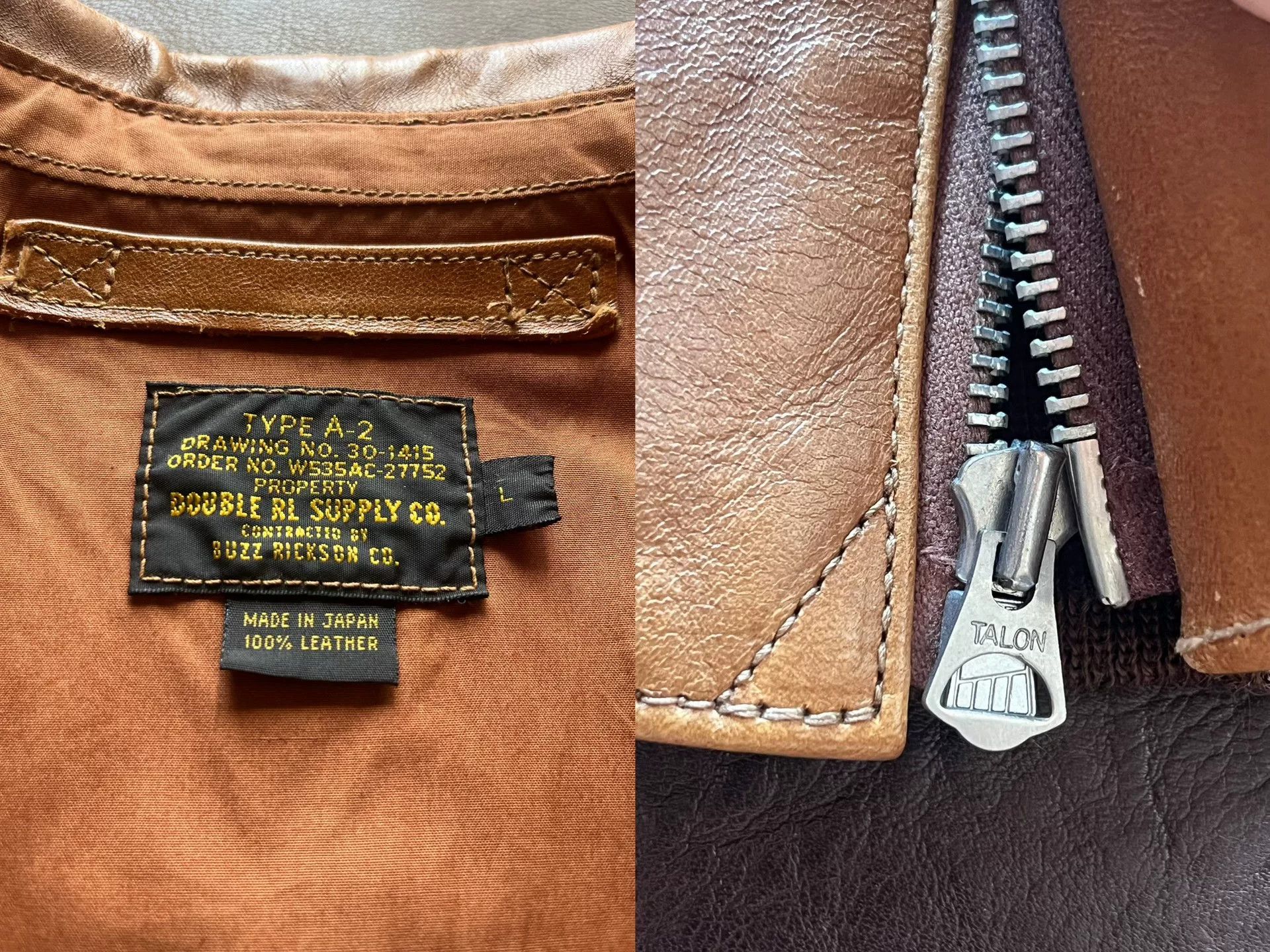 RRL Ralph Lauren RRL A2 Leather Jacket Size US L / EU 52-54 / 3 - 7 Thumbnail