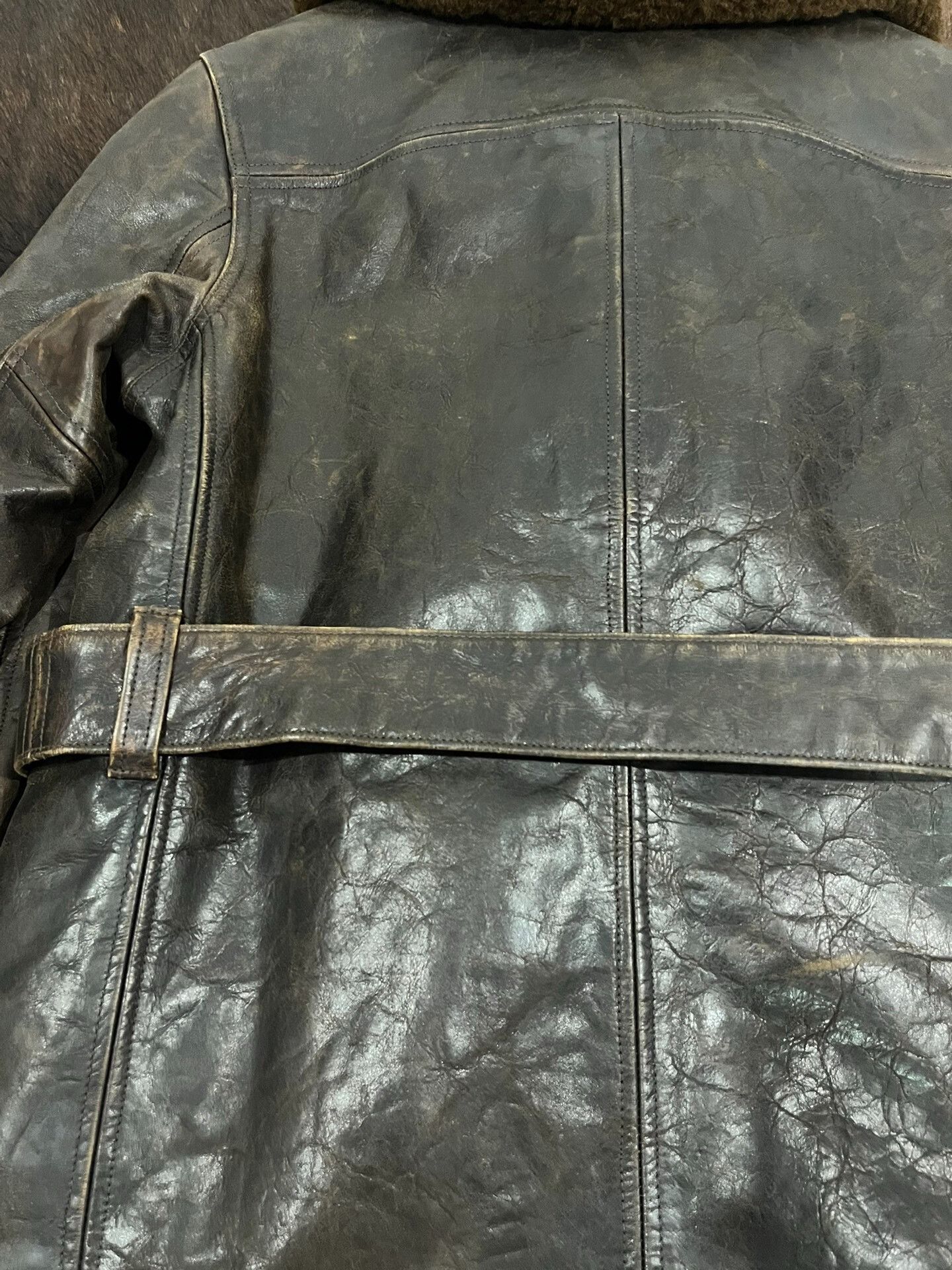 RRL Ralph Lauren Ralph Lauren RRL Distressed Leather Fur Vest Size US S / EU 44-46 / 1 - 8 Thumbnail