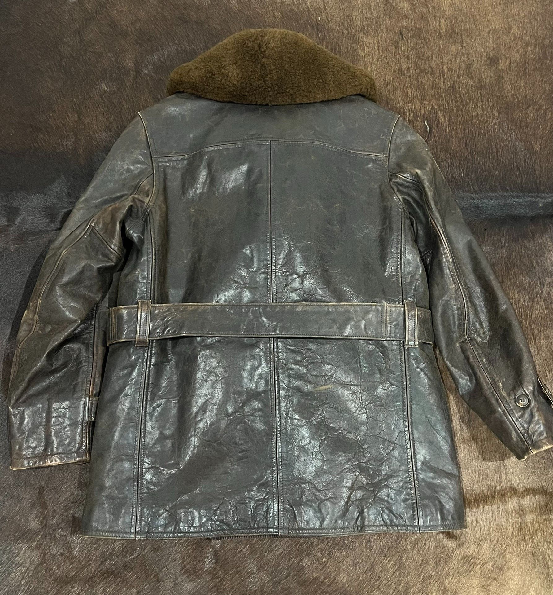 RRL Ralph Lauren Ralph Lauren RRL Distressed Leather Fur Vest Size US S / EU 44-46 / 1 - 7 Thumbnail