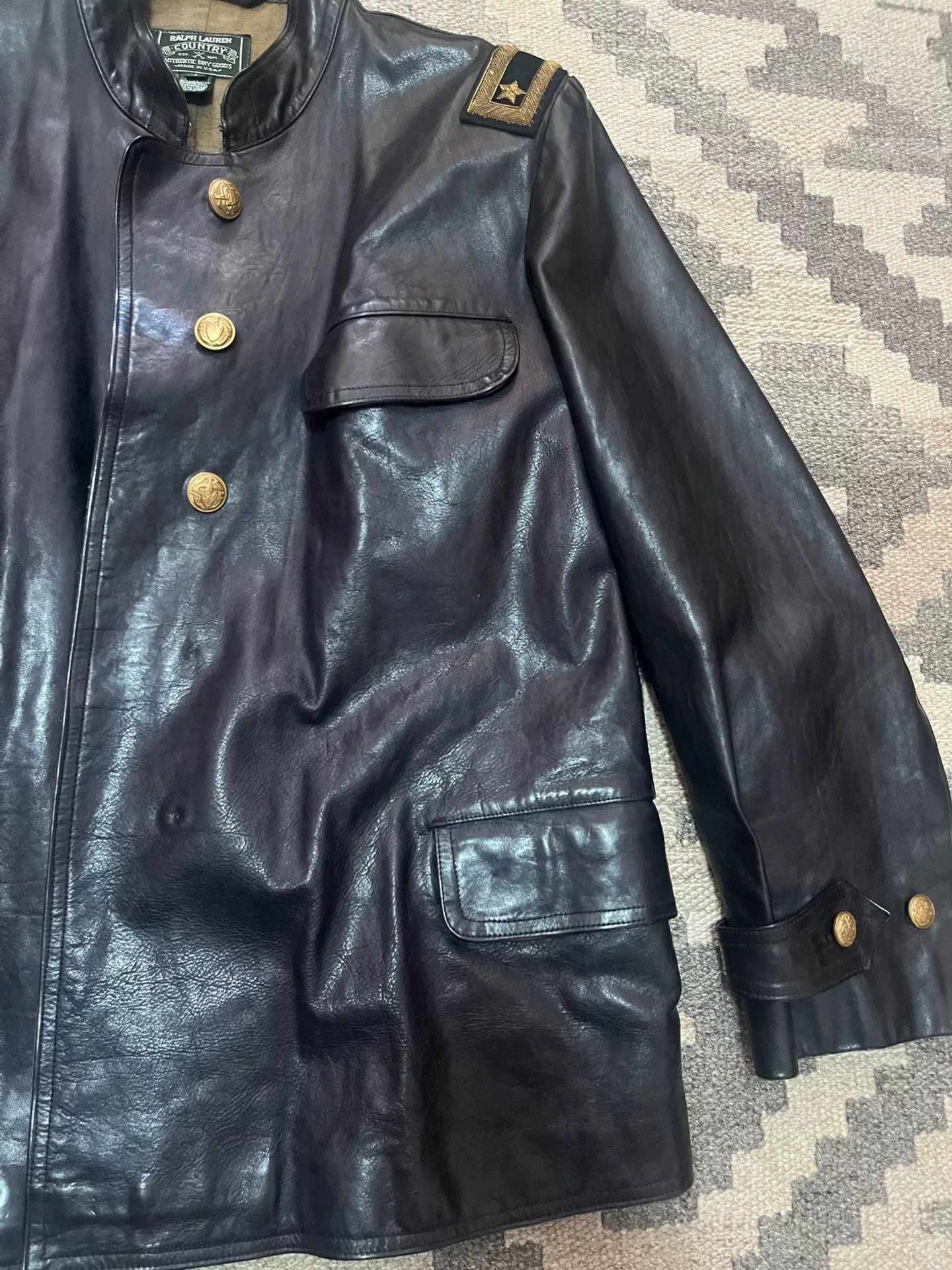 RRL Ralph Lauren Ralph Lauren Vintage Navy Leather Vest Size US L / EU 52-54 / 3 - 3 Thumbnail