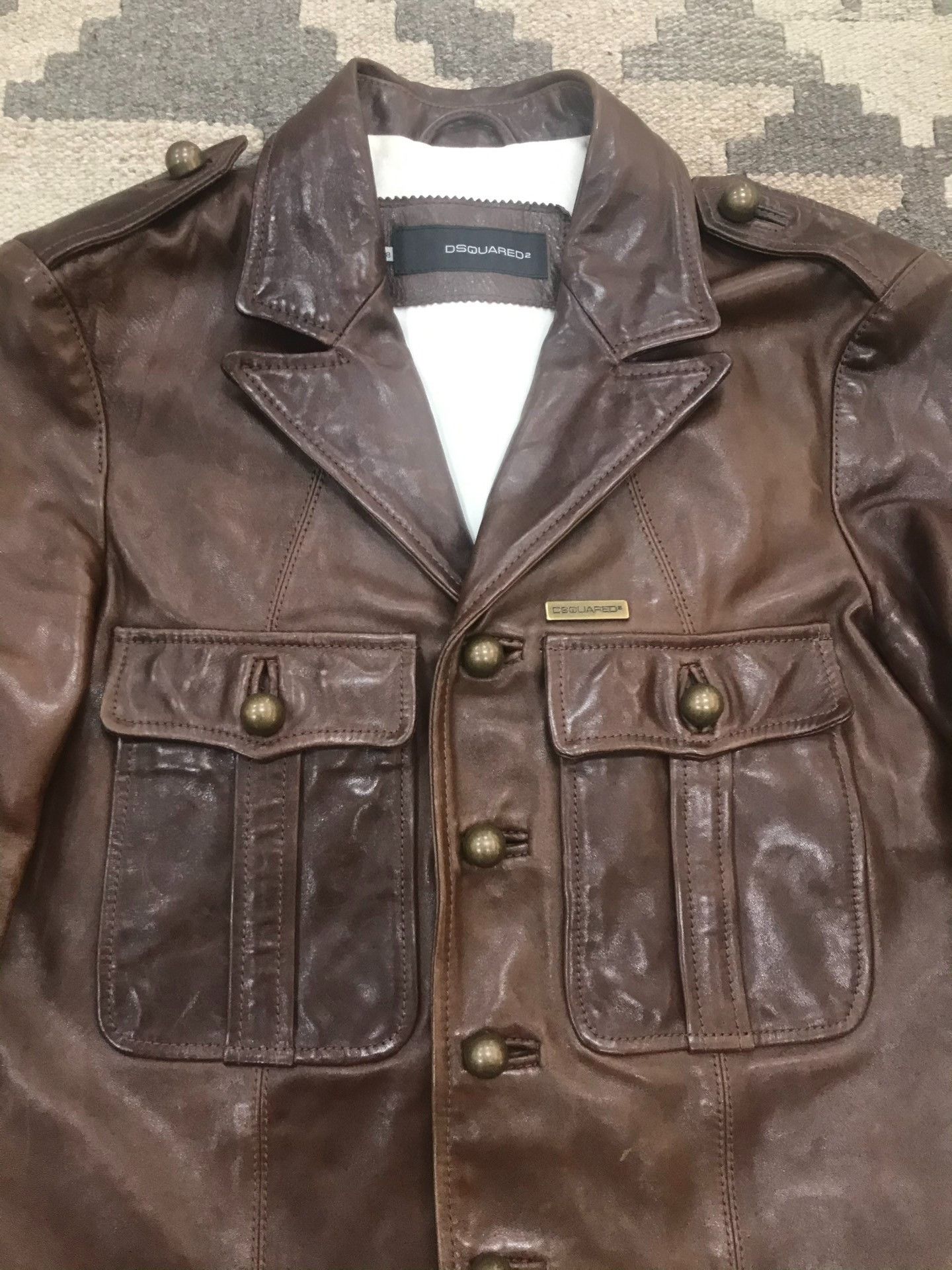 Dsquared2 Dsquared2 Military Style Leather Vest Size US M / EU 48-50 / 2 - 3 Thumbnail