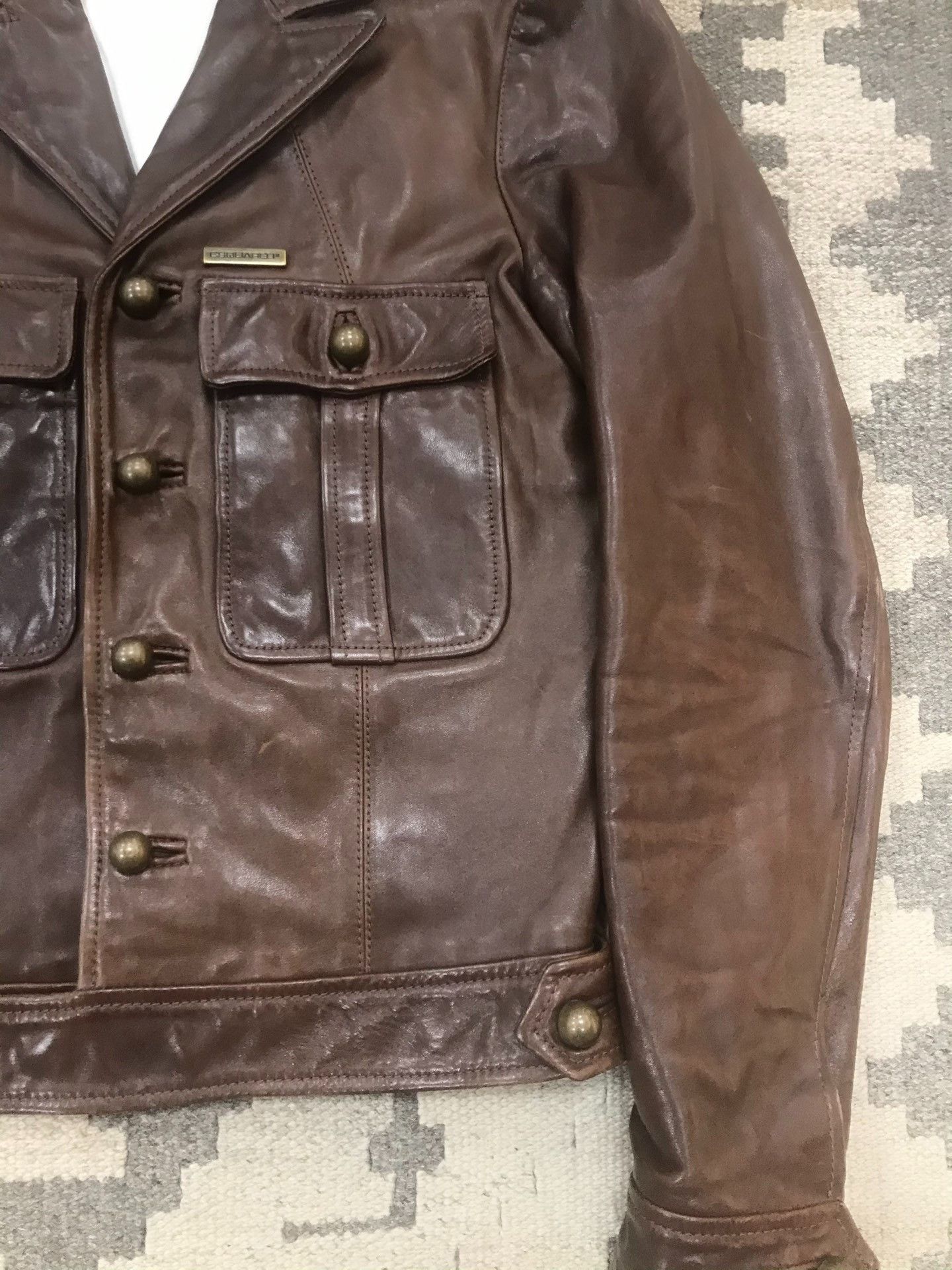 Dsquared2 Dsquared2 Military Style Leather Vest Size US M / EU 48-50 / 2 - 5 Thumbnail