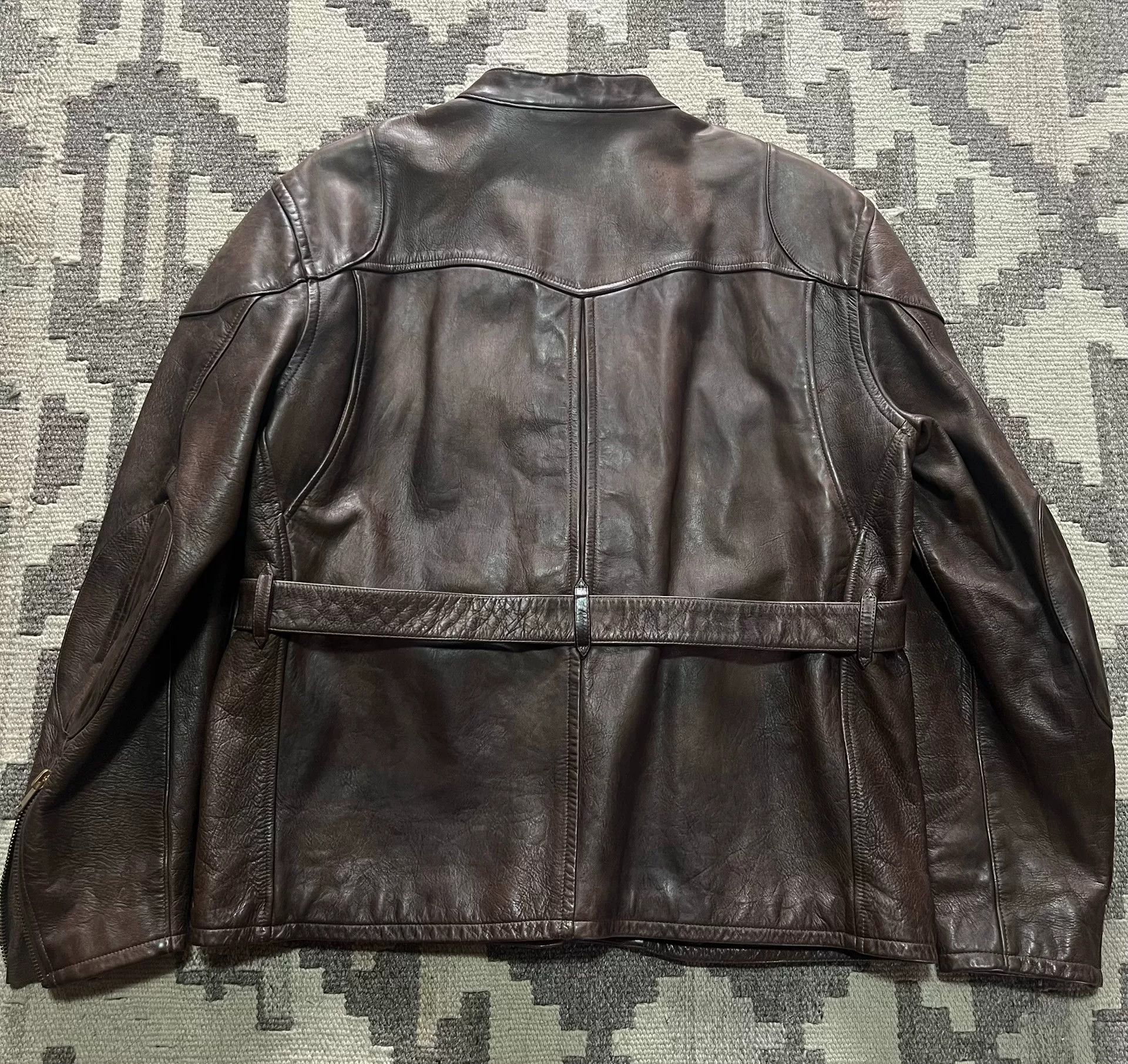 RRL Ralph Lauren RRL Heavyweight Motorcycle Leather Jacket Size US XL / EU 56 / 4 - 8 Thumbnail