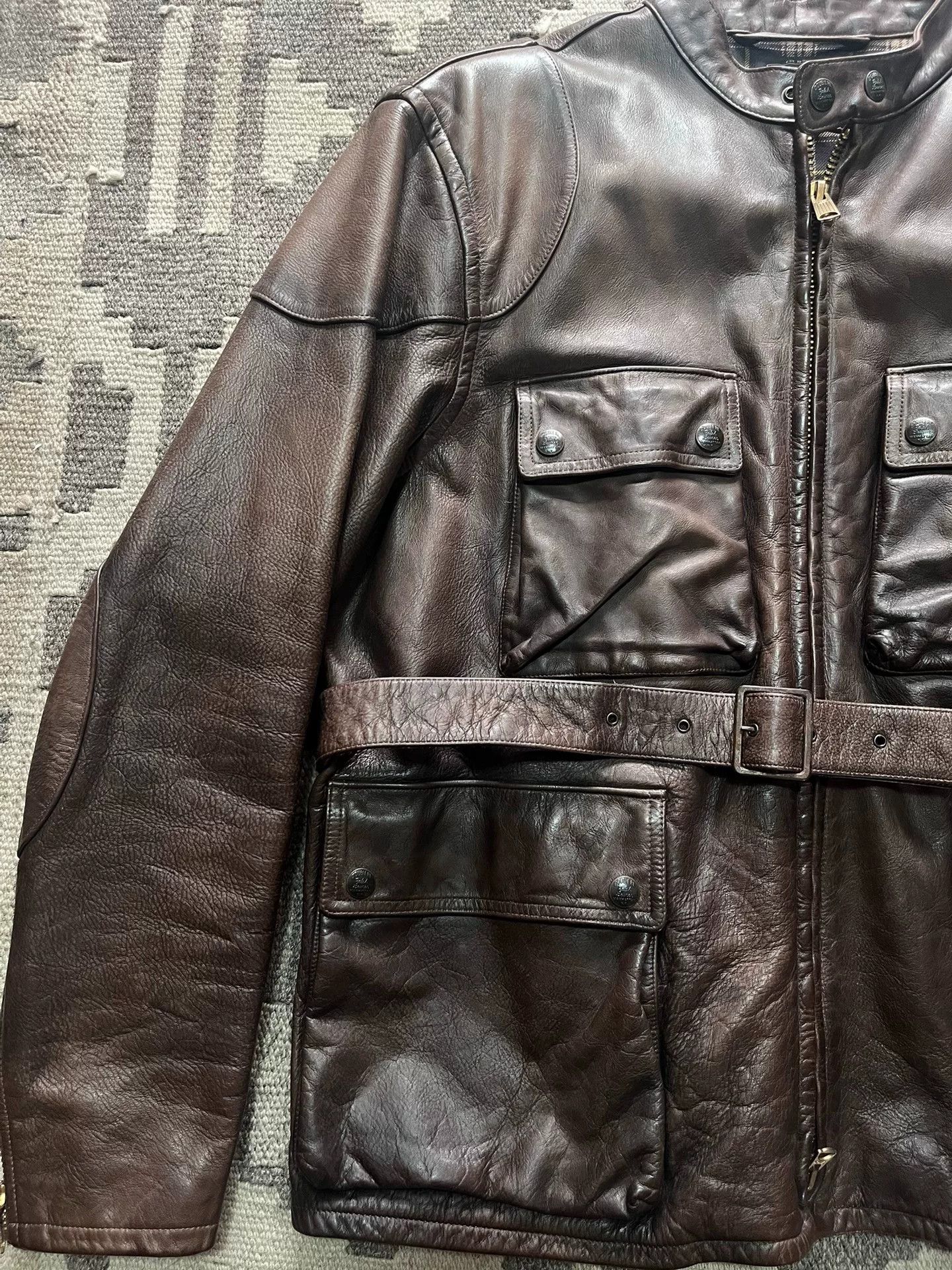 RRL Ralph Lauren RRL Heavyweight Motorcycle Leather Jacket Size US XL / EU 56 / 4 - 3 Thumbnail