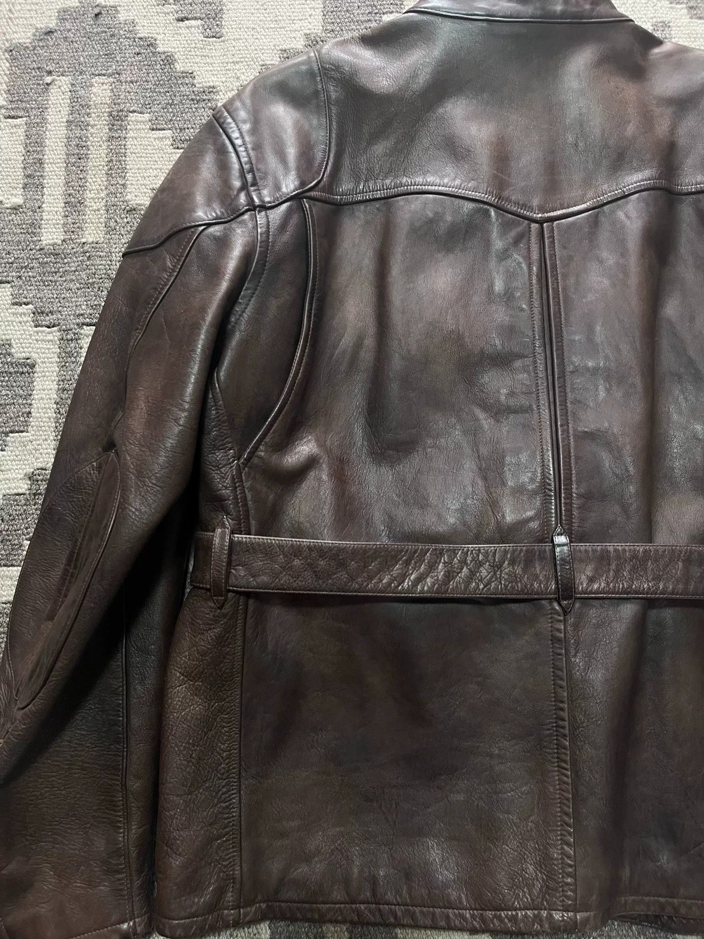RRL Ralph Lauren RRL Heavyweight Motorcycle Leather Jacket Size US XL / EU 56 / 4 - 9 Thumbnail