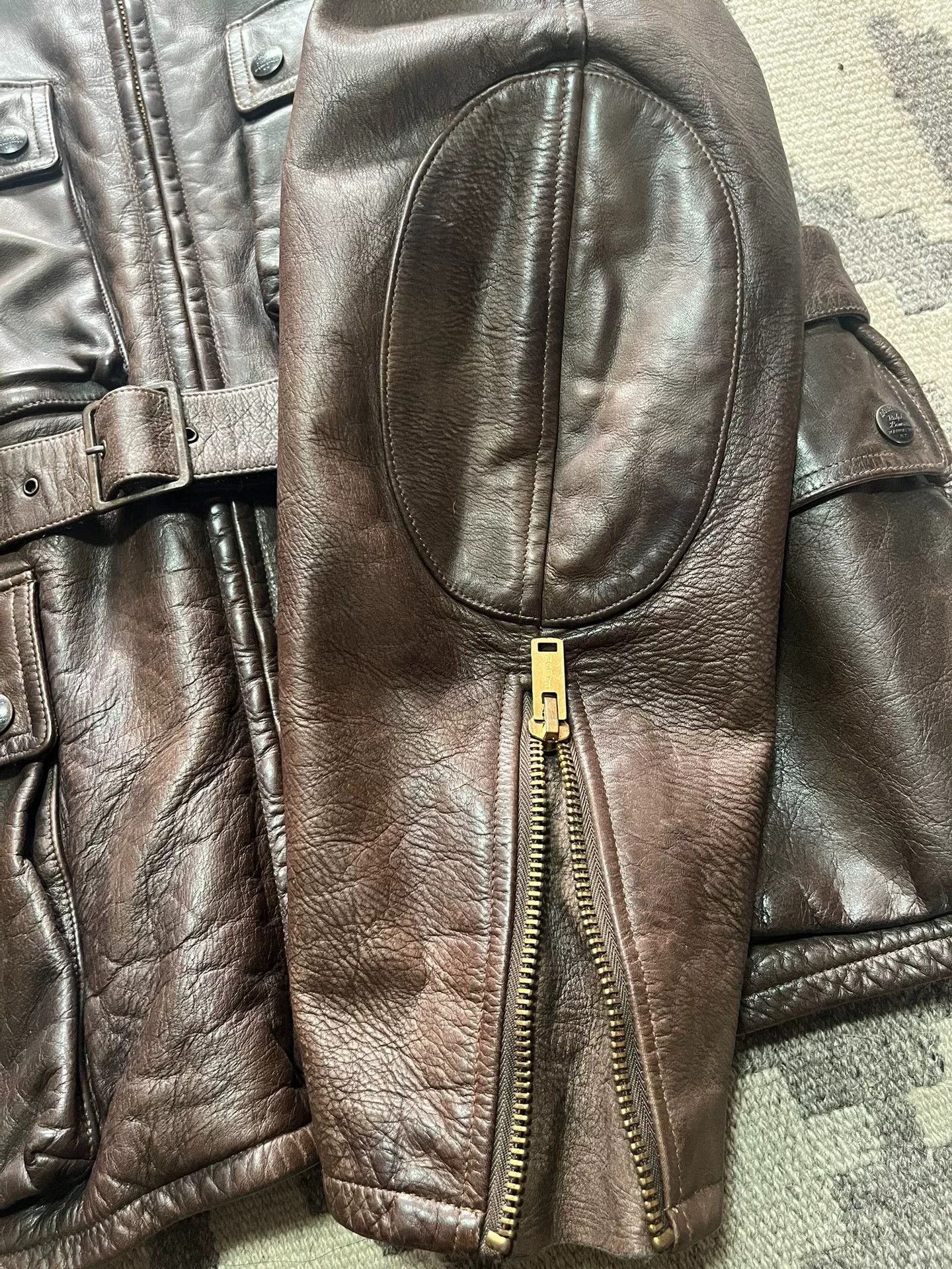 RRL Ralph Lauren RRL Heavyweight Motorcycle Leather Jacket Size US XL / EU 56 / 4 - 7 Thumbnail