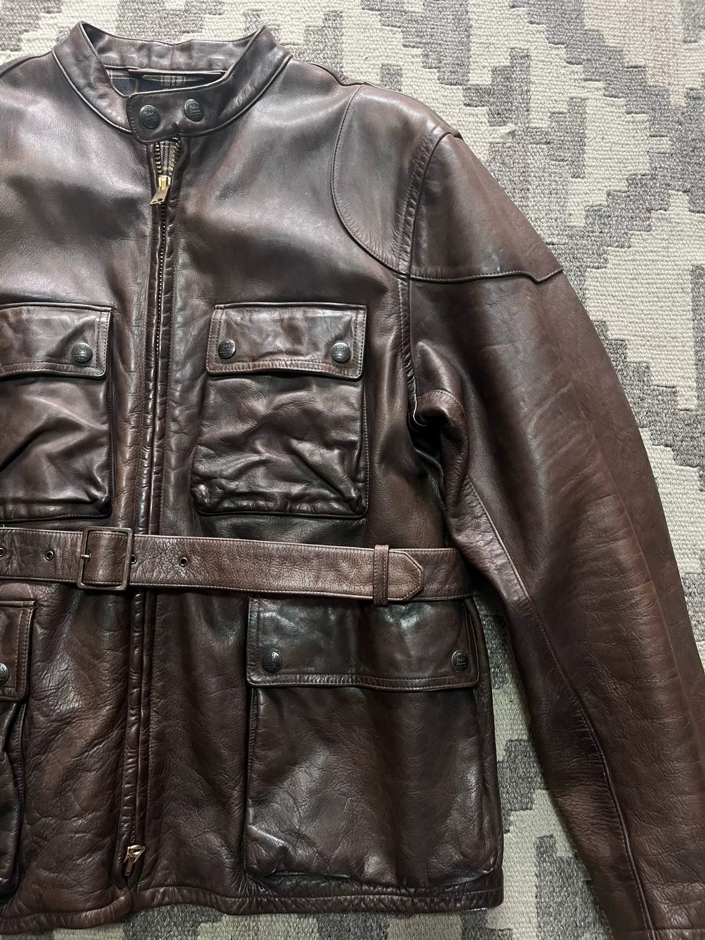 RRL Ralph Lauren RRL Heavyweight Motorcycle Leather Jacket Size US XL / EU 56 / 4 - 2 Thumbnail
