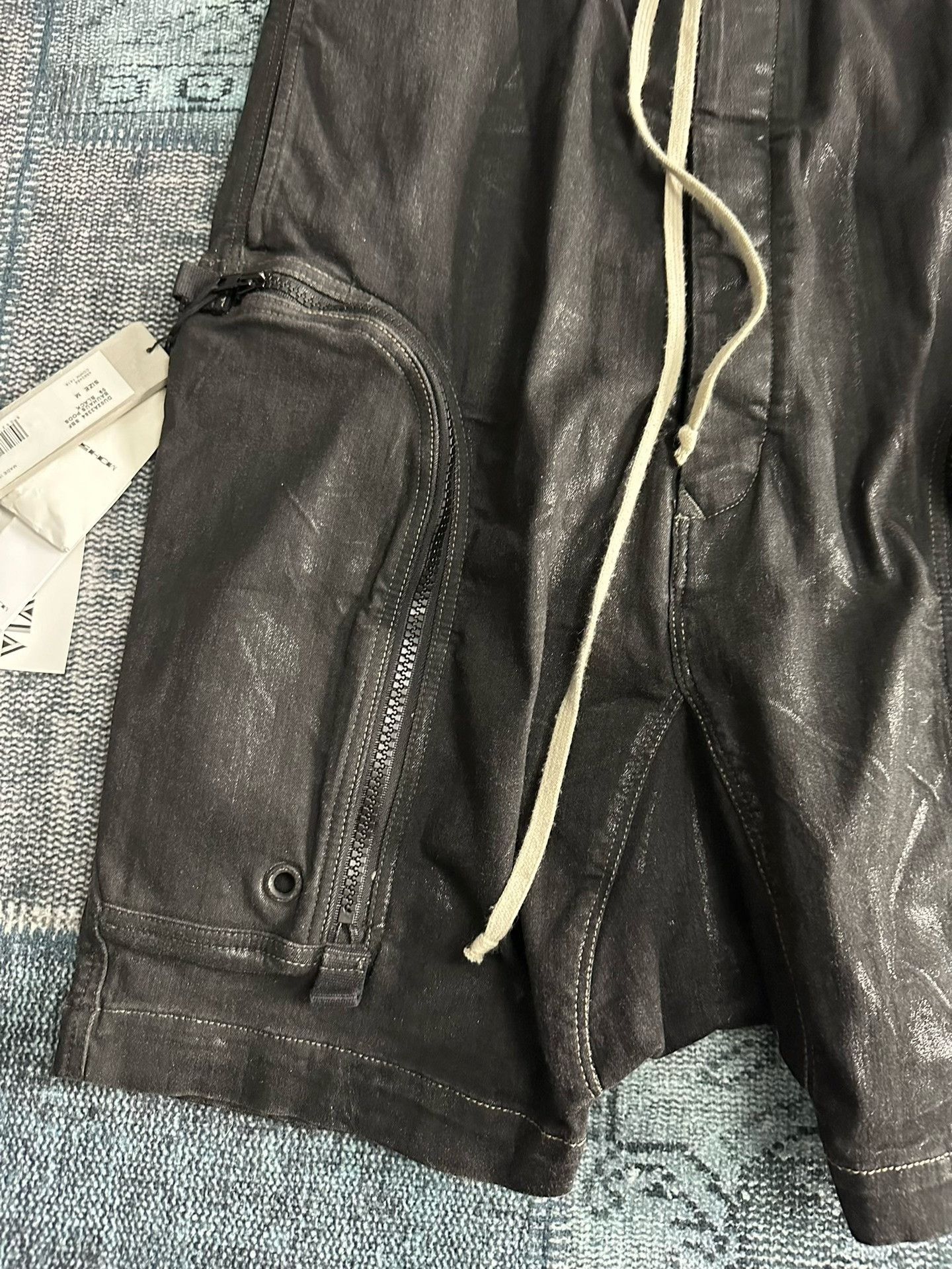 Rick Owens Rick Owens Waxed Drop-Crotch 7/8 Pants Size US 26 / EU 42 - 2 Thumbnail