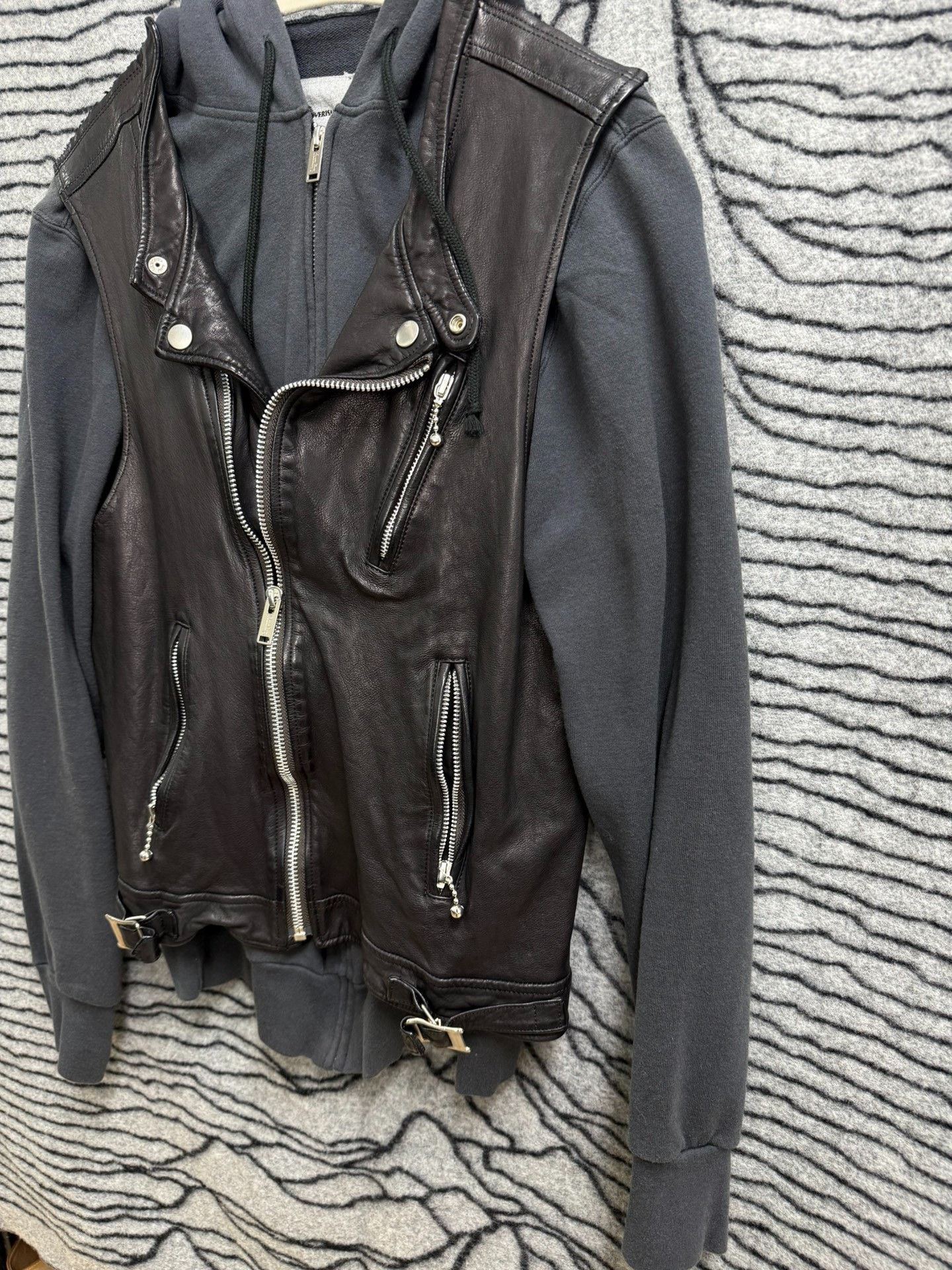 Takahiromiyashita The Soloist. UNDERCOVER Paneled Leather Distressed Jacket Size US M / EU 48-50 / 2 - 2 Thumbnail