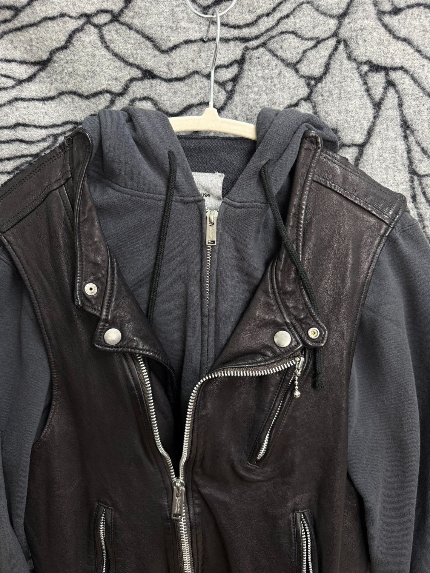 Takahiromiyashita The Soloist. UNDERCOVER Paneled Leather Distressed Jacket Size US M / EU 48-50 / 2 - 4 Thumbnail
