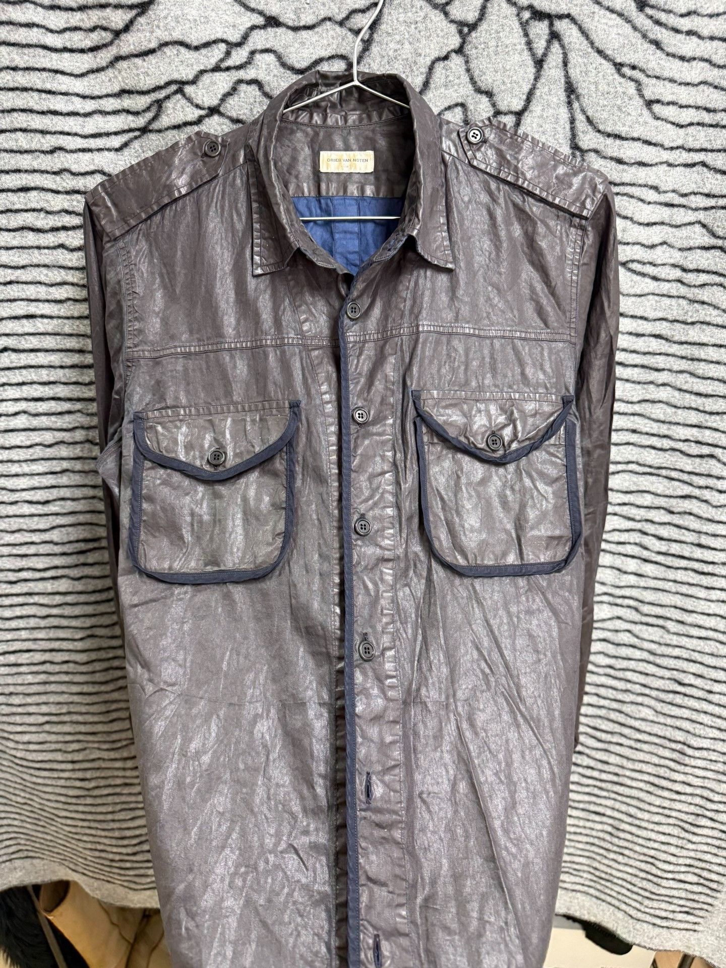 Dries Van Noten Dries van Noten Waxed Denim Shirt Size US S / EU 44-46 / 1 - 3 Thumbnail