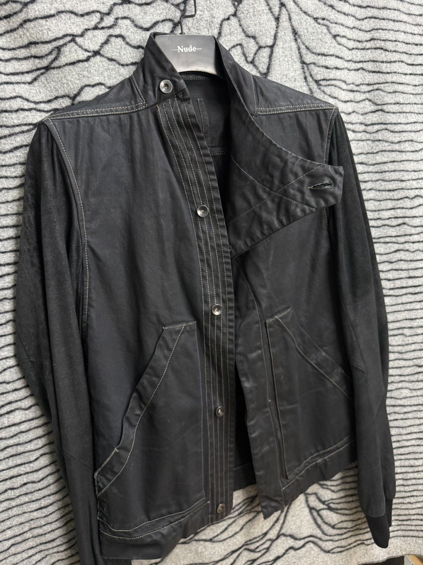 Rick Owens Rick Owens Waxed Denim Distressed Sheepskin Jacket Size US M / EU 48-50 / 2 - 7 Thumbnail