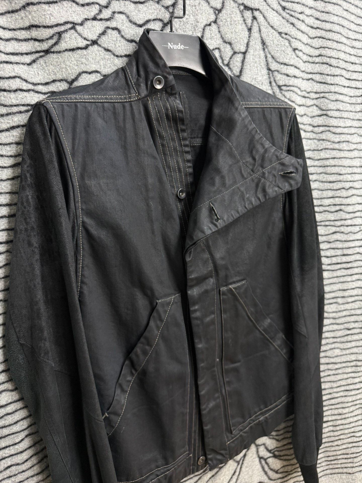 Rick Owens Rick Owens Waxed Denim Distressed Sheepskin Jacket Size US M / EU 48-50 / 2 - 4 Thumbnail