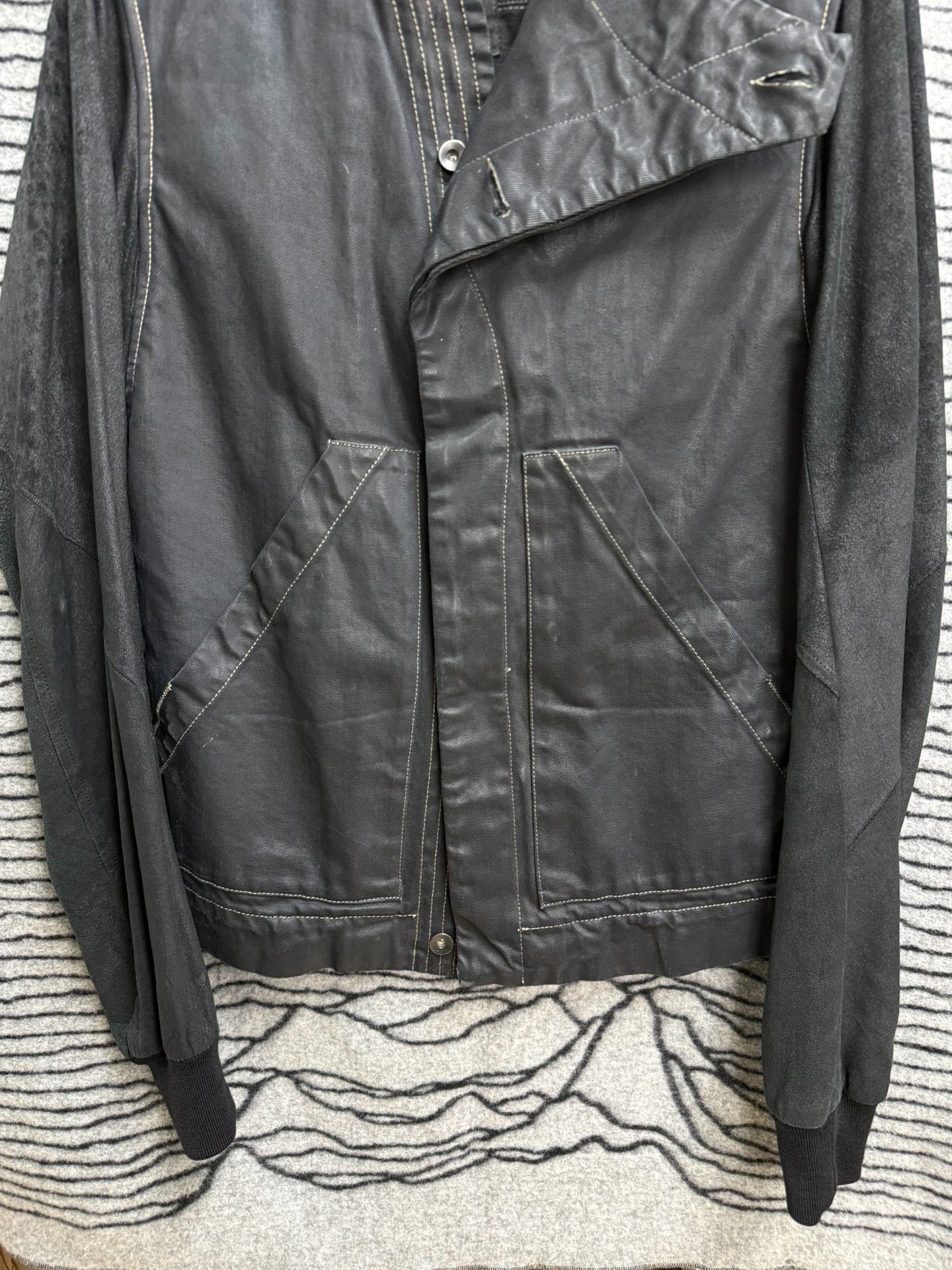 Rick Owens Rick Owens Waxed Denim Distressed Sheepskin Jacket Size US M / EU 48-50 / 2 - 5 Thumbnail