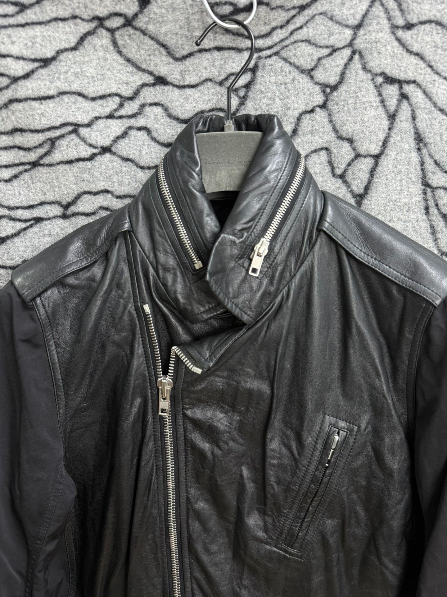Rick Owens Rick Owens Sheepskin Paneled Biker Jacket Size US M / EU 48-50 / 2 - 3 Thumbnail
