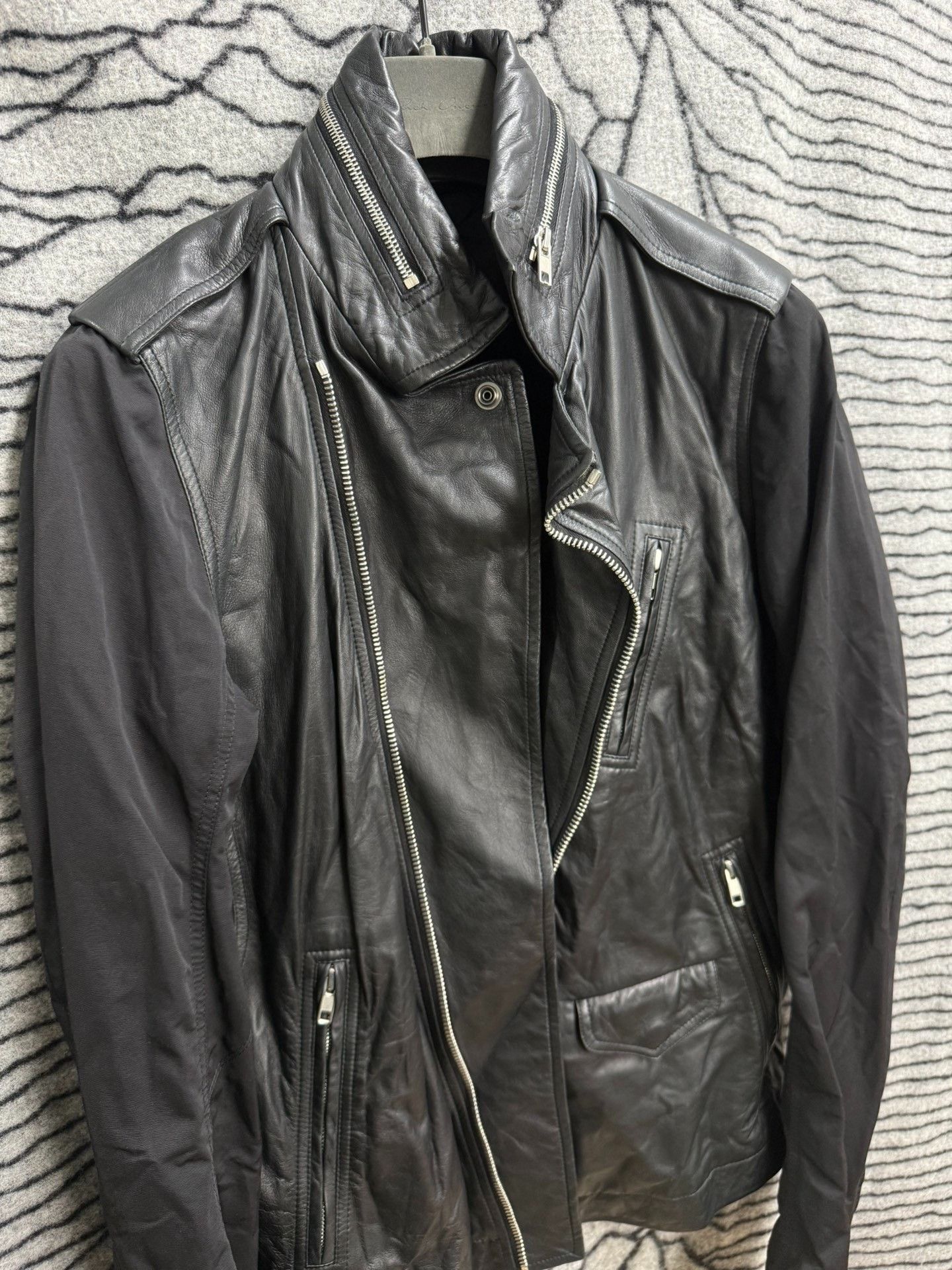 Rick Owens Rick Owens Sheepskin Paneled Biker Jacket Size US M / EU 48-50 / 2 - 5 Thumbnail