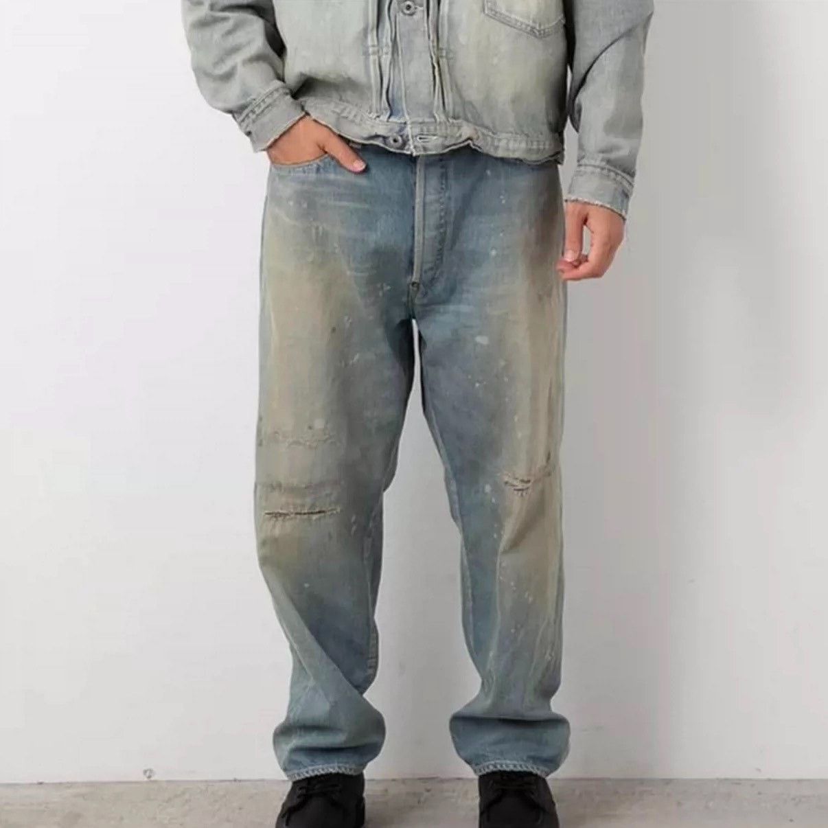 A.PRESSE A.PRESSE NO.37 Washed Wide Denim Pants Size US 32 / EU 48 - 5 Thumbnail