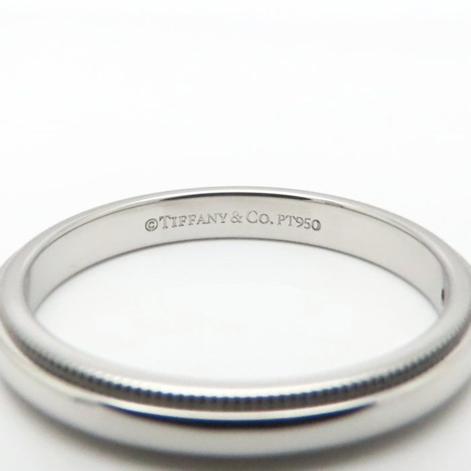 Tiffany & Co. TIFFANY & Co. Tiffany Milgrain Ring with One Diamond, Pt950, Men's, 295148 Size ONE SIZE - 8 Thumbnail