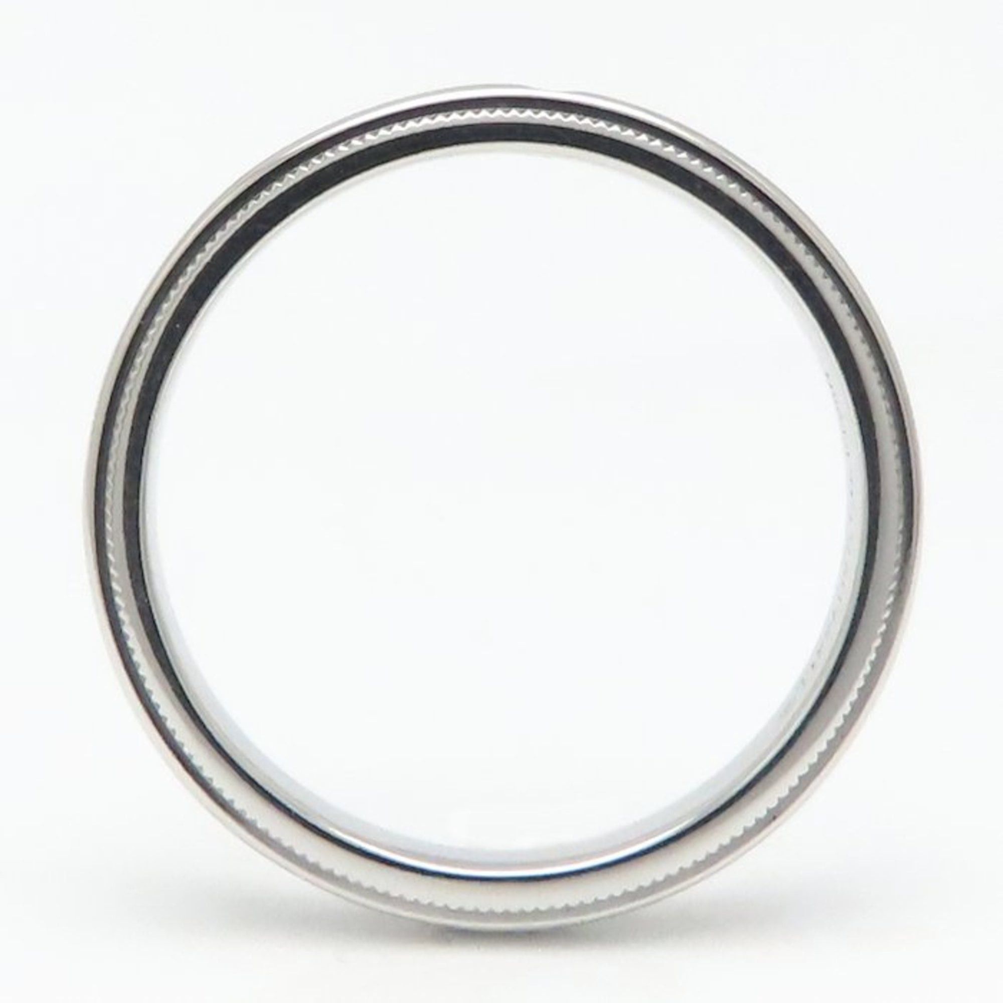 Tiffany & Co. TIFFANY & Co. Tiffany Milgrain Ring with One Diamond, Pt950, Men's, 295148 Size ONE SIZE - 5 Thumbnail