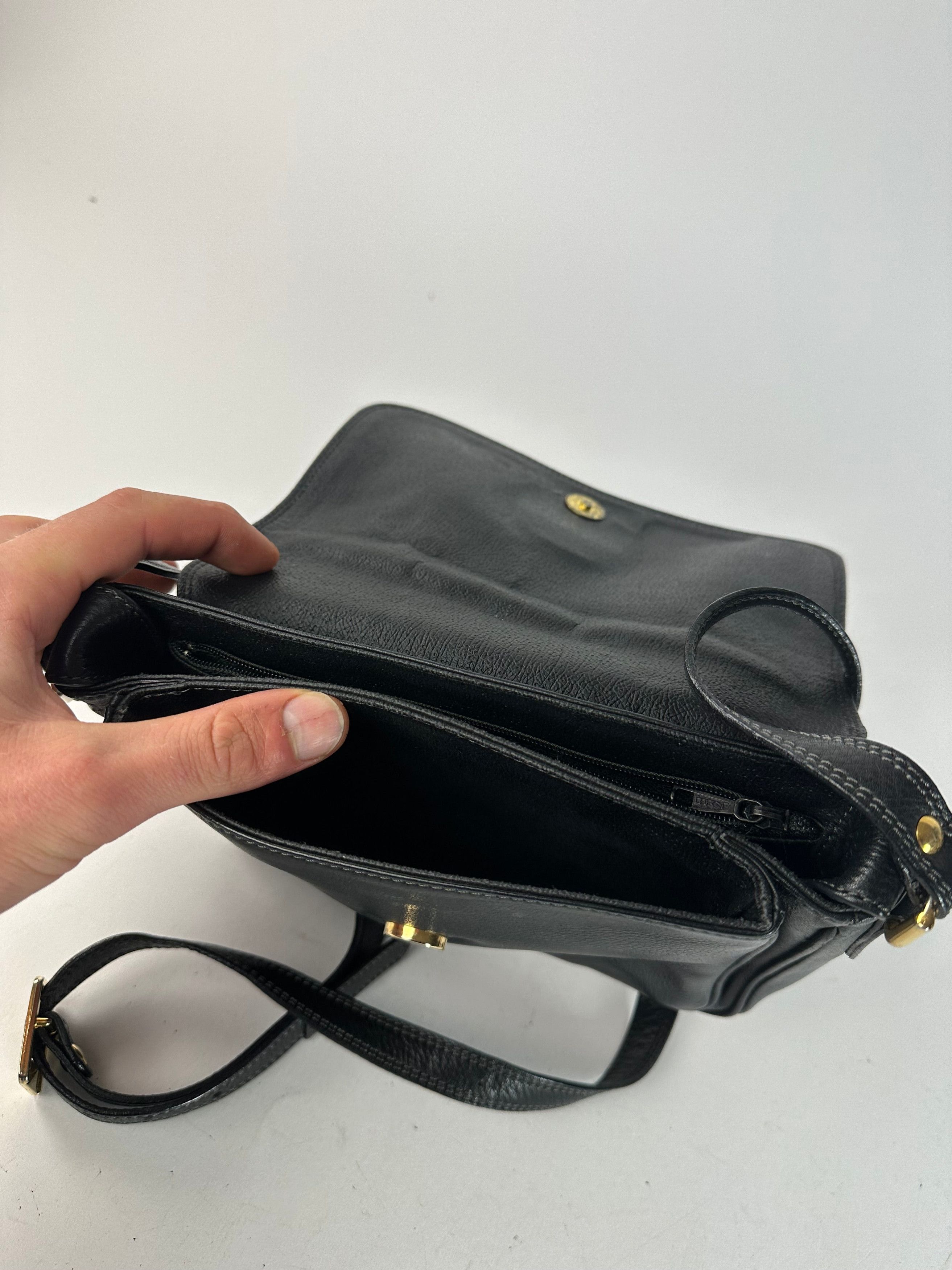Courreges Vintage Leather Shoulder Bag Black Size ONE SIZE - 3 Thumbnail