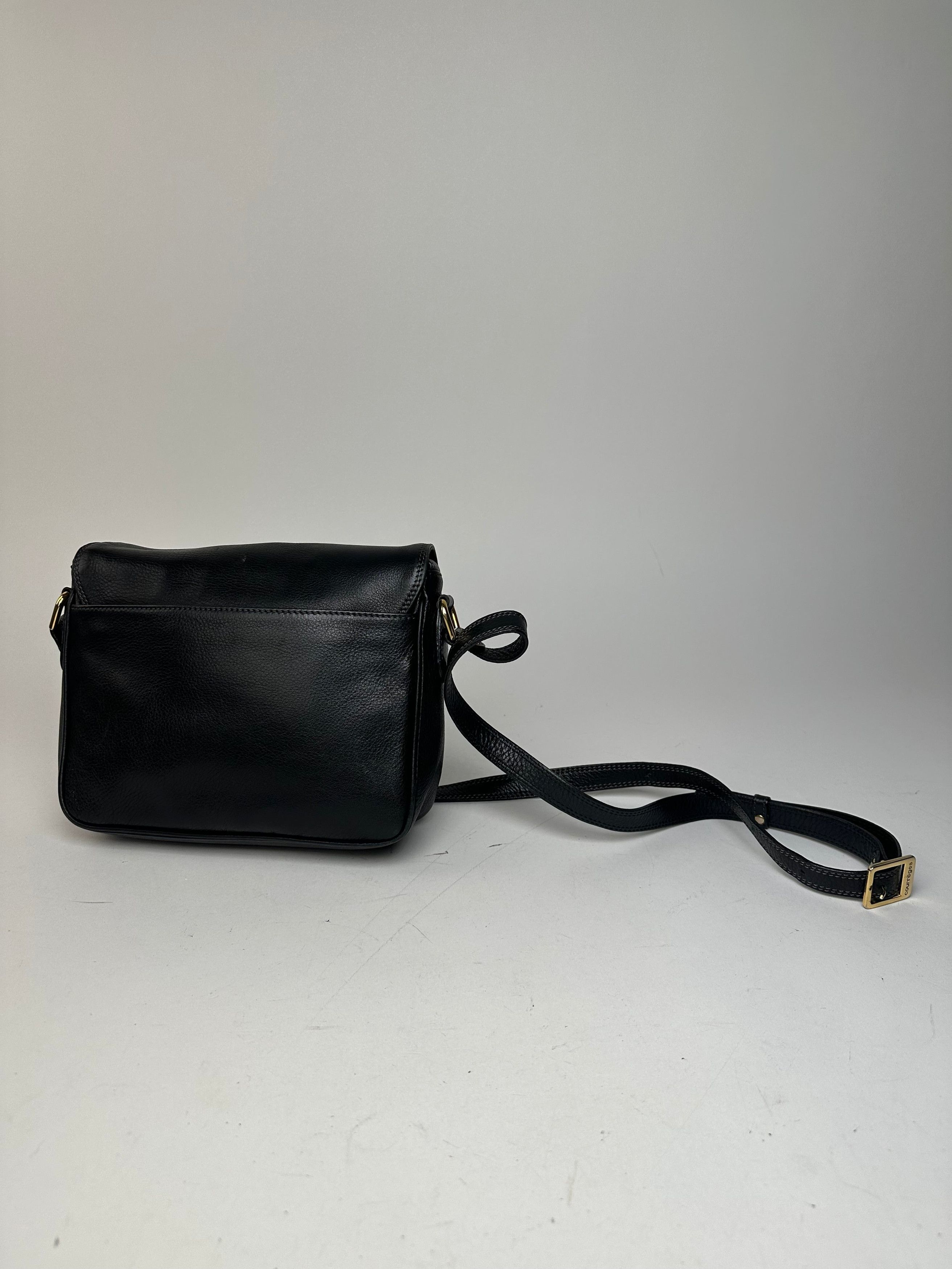 Courreges Vintage Leather Shoulder Bag Black Size ONE SIZE - 2 Thumbnail