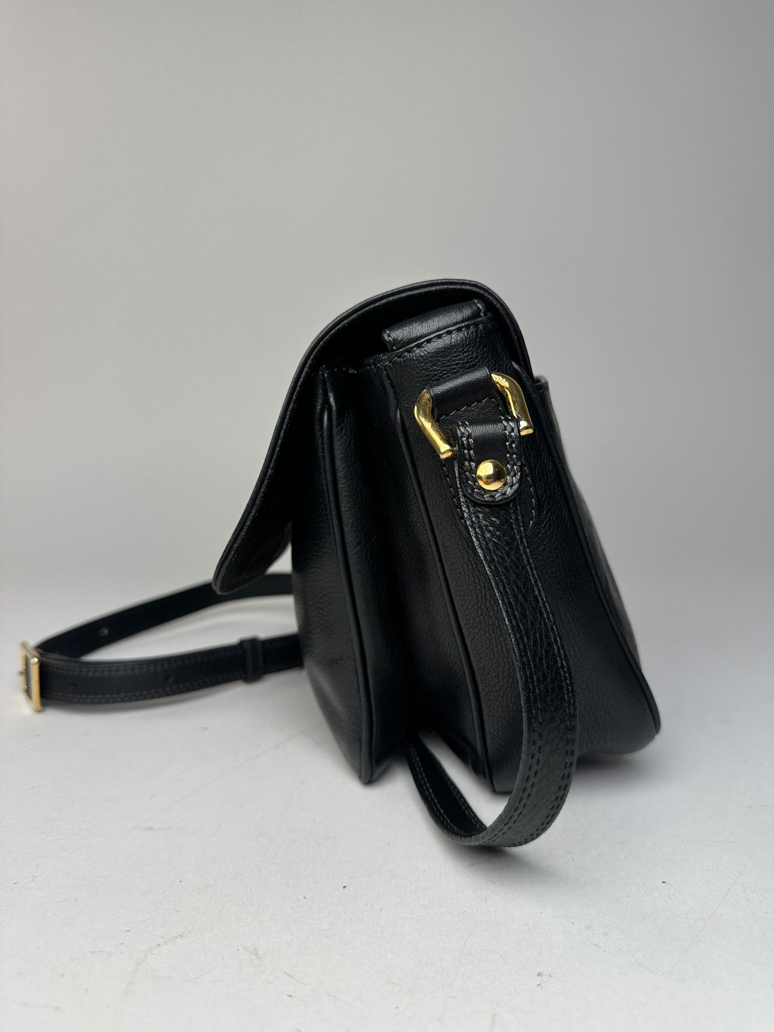 Courreges Vintage Leather Shoulder Bag Black Size ONE SIZE - 7 Thumbnail