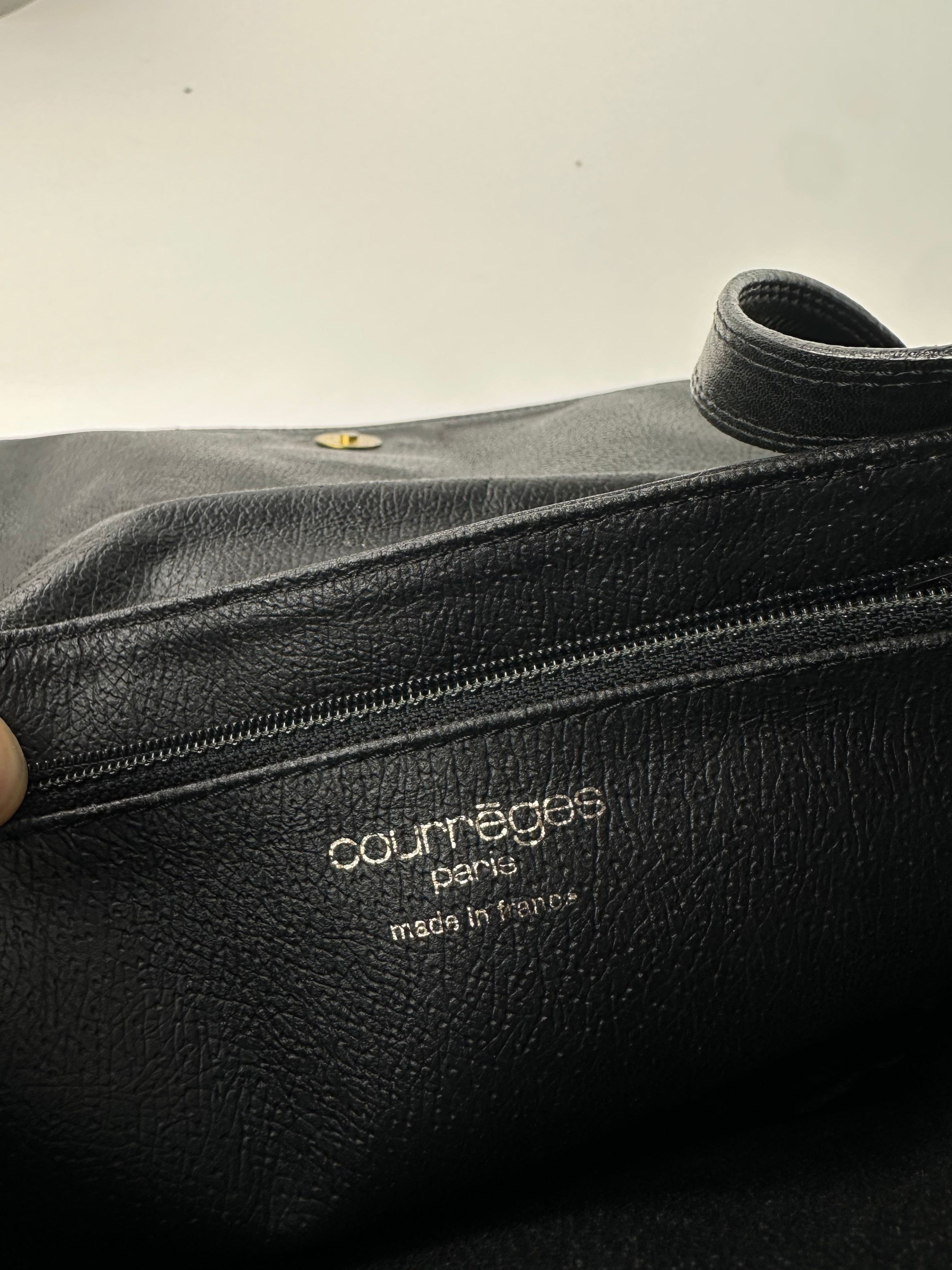 Courreges Vintage Leather Shoulder Bag Black Size ONE SIZE - 6 Thumbnail