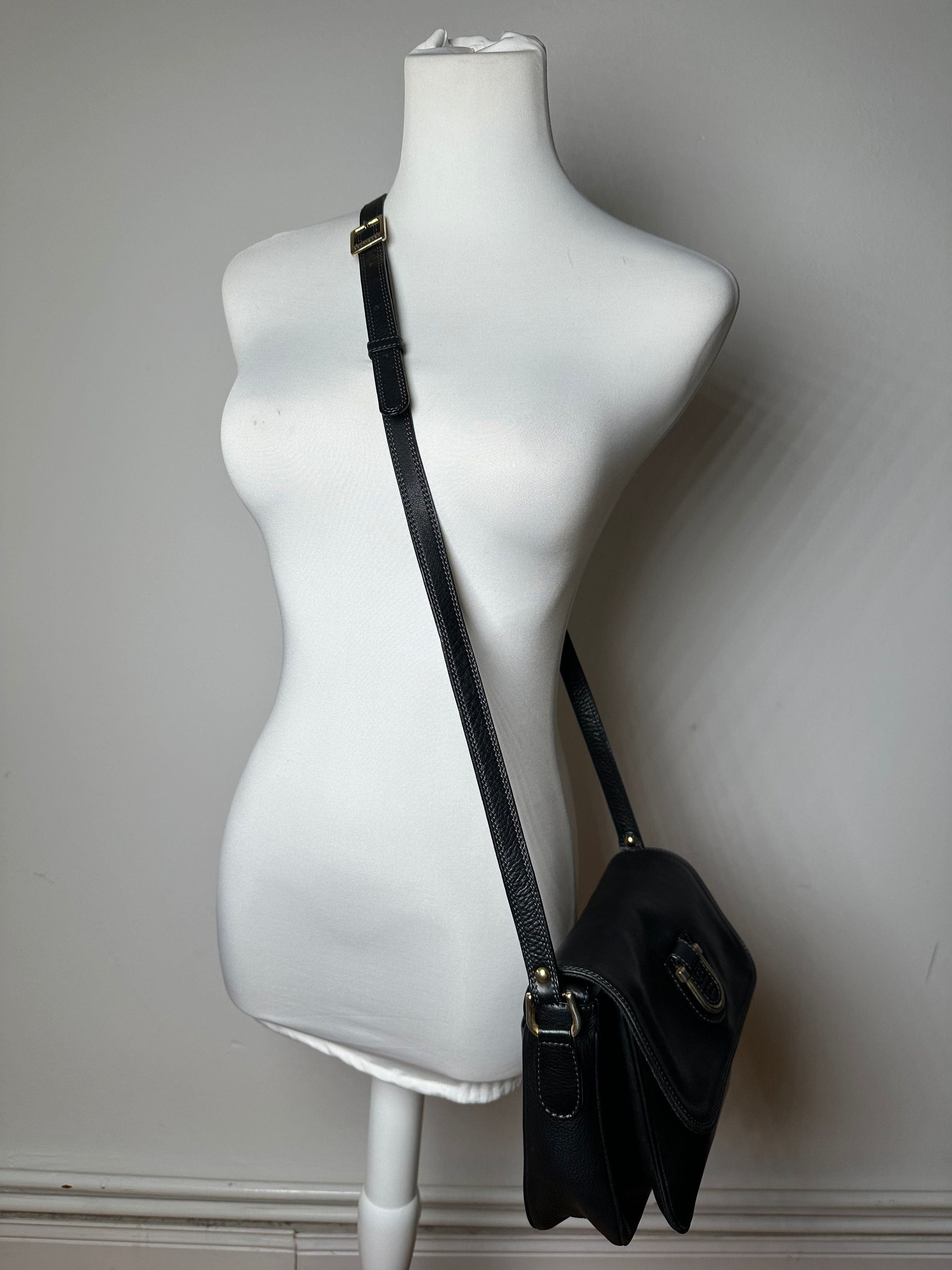Courreges Vintage Leather Shoulder Bag Black Size ONE SIZE - 4 Thumbnail