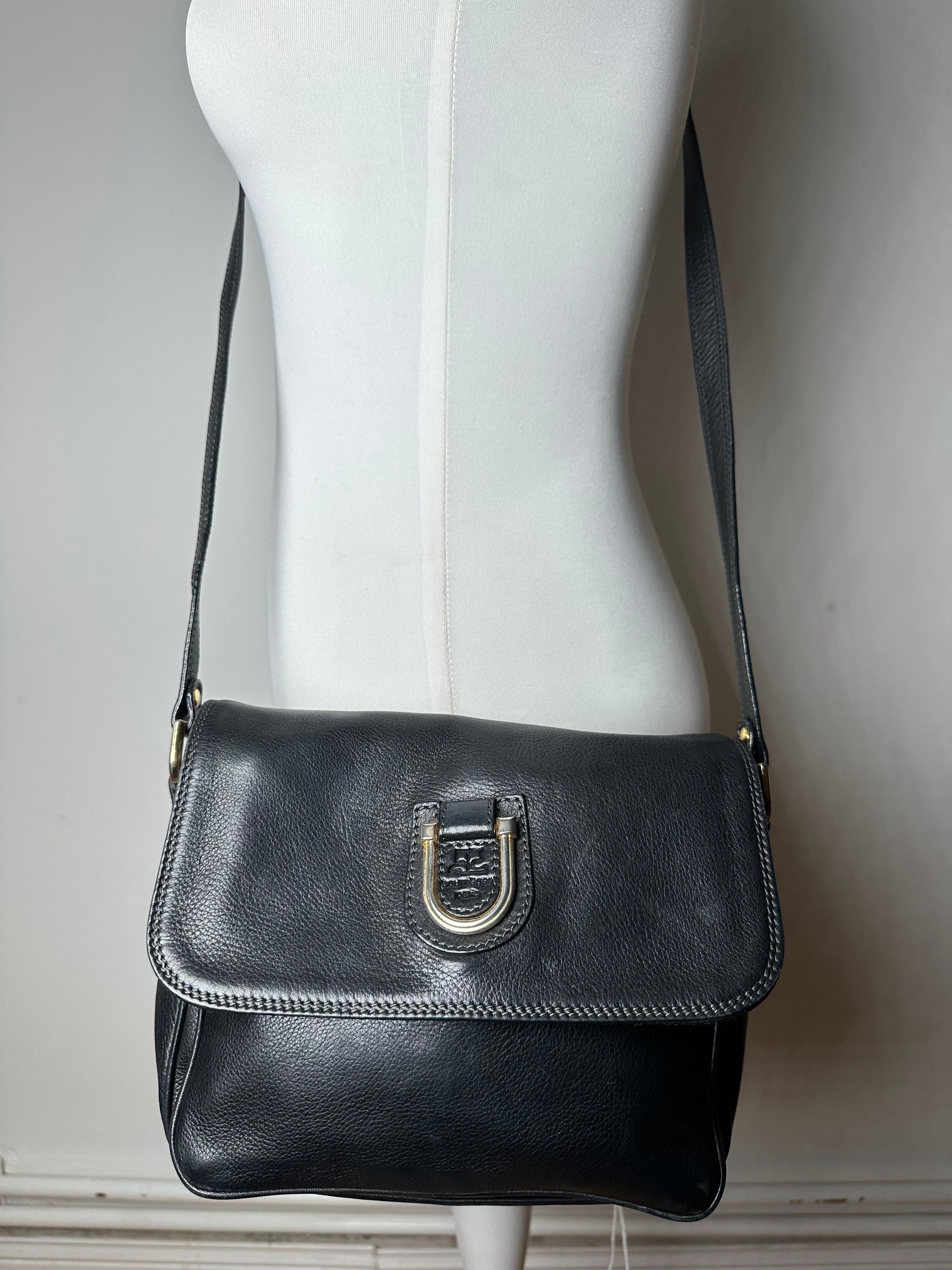 Courreges Vintage Leather Shoulder Bag Black Size ONE SIZE - 12 Thumbnail