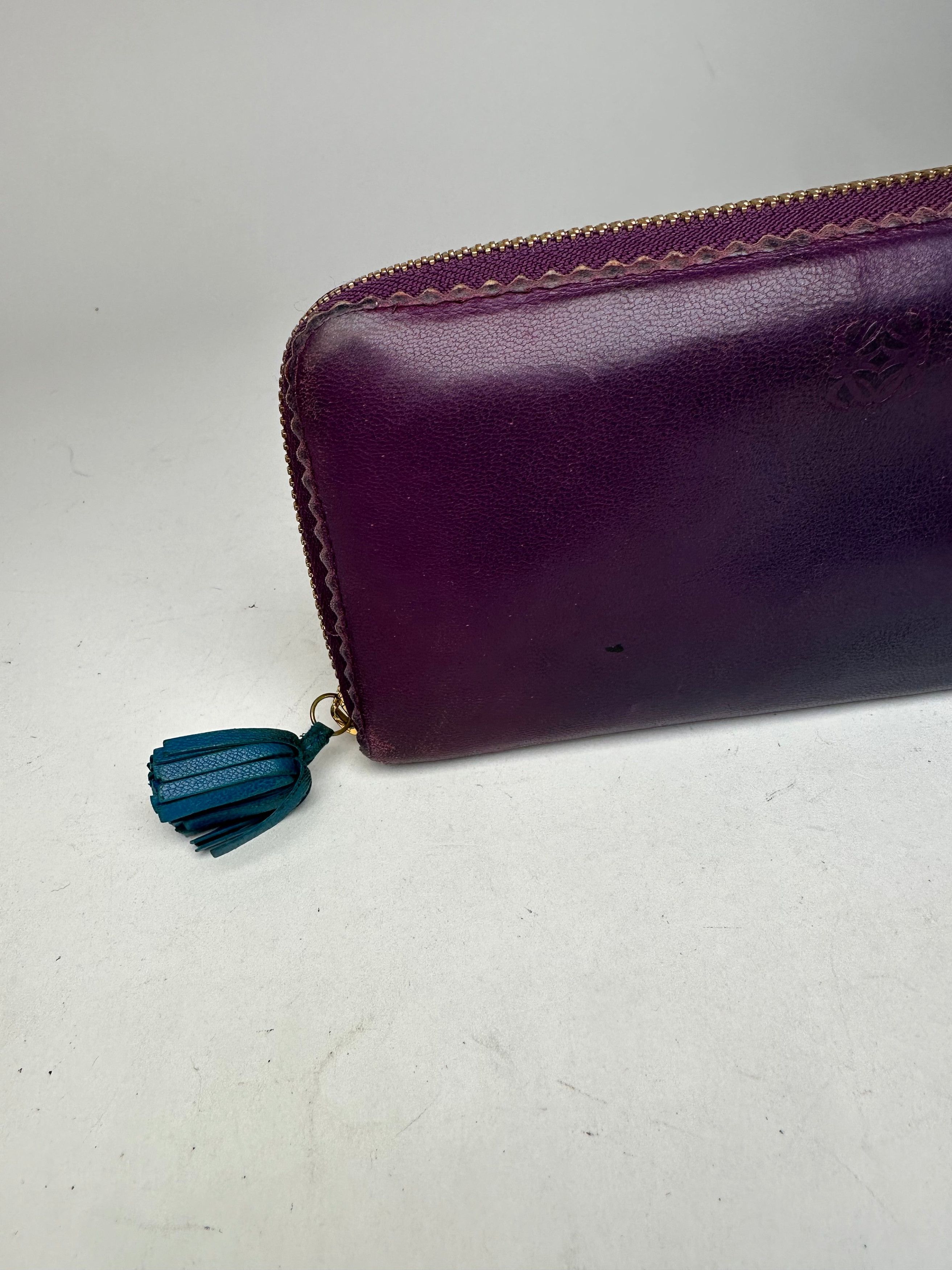 Loewe Vintage Madrid Long Leather Wallet Purple Size ONE SIZE - 3 Thumbnail
