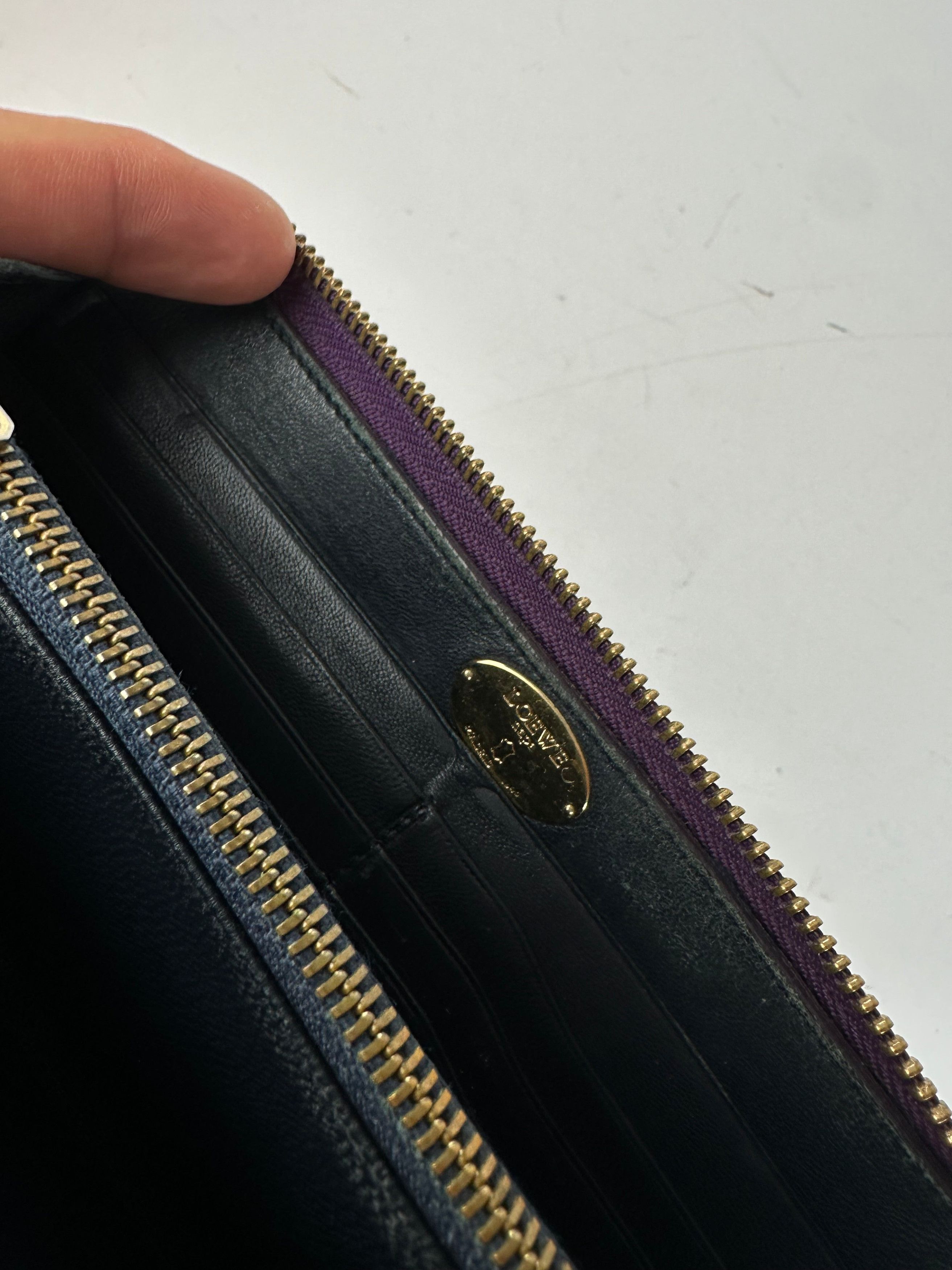 Loewe Vintage Madrid Long Leather Wallet Purple Size ONE SIZE - 5 Thumbnail