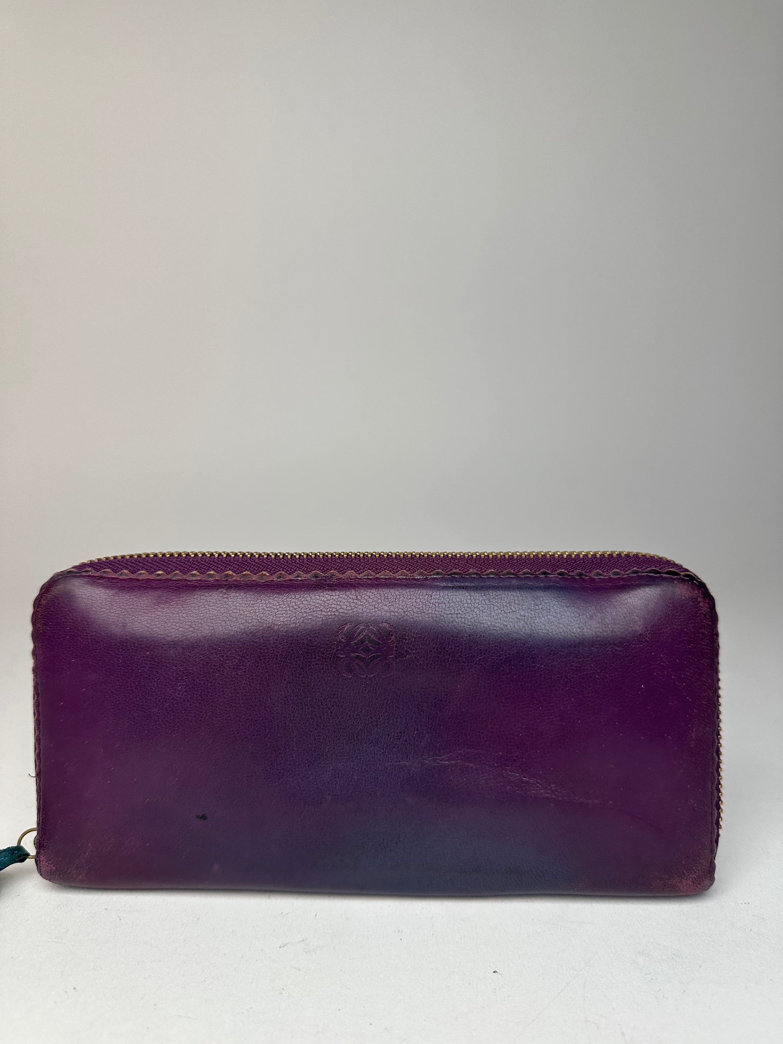 Loewe Vintage Madrid Long Leather Wallet Purple Size ONE SIZE - 7 Thumbnail
