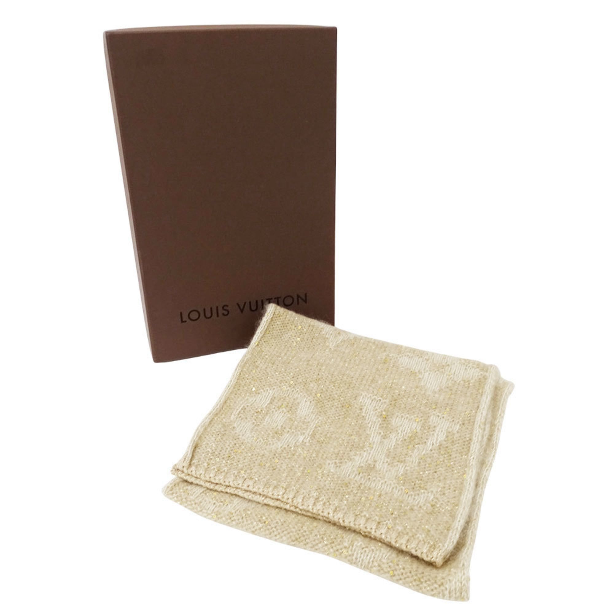 Louis Vuitton Louis Vuitton Women's Scarf, Mohair with Echarpe Monogram Glitter, Beige, M74741, Winter, Stylish, Sequins, Logo Size ONE SIZE - 5 Thumbnail