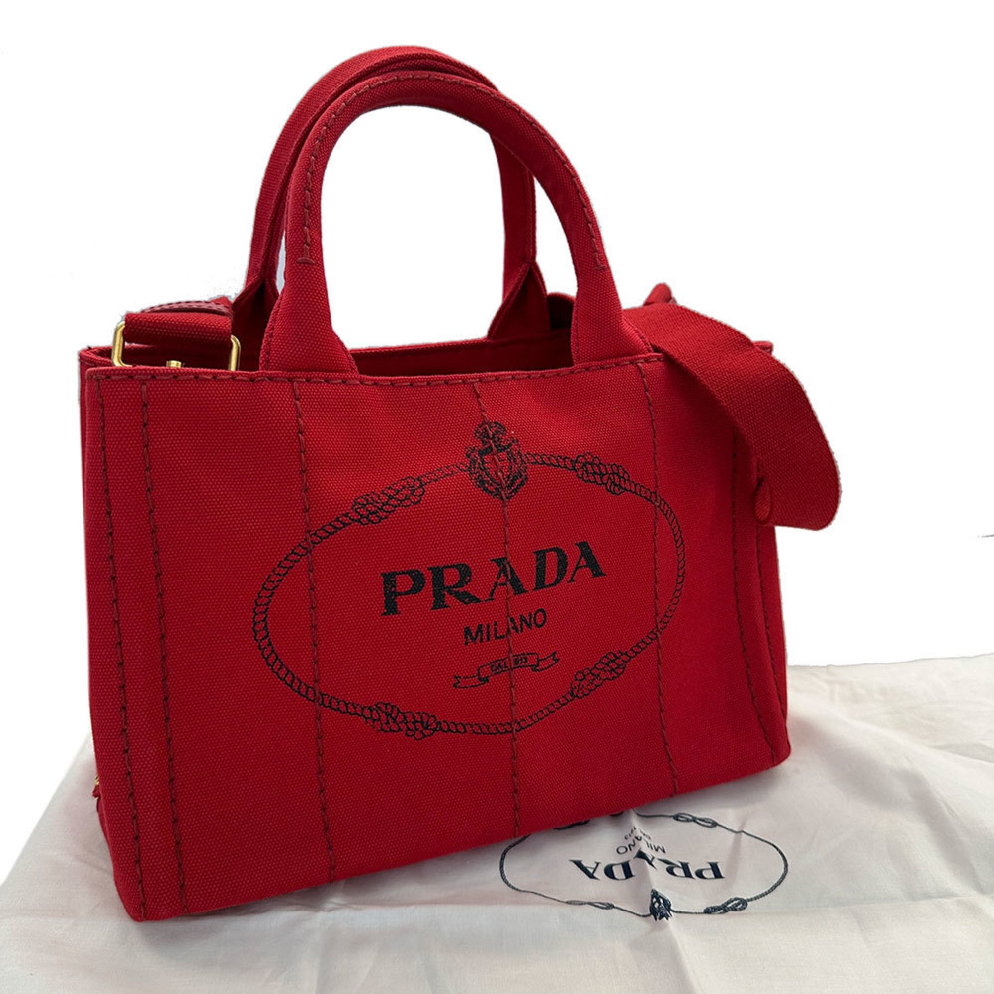Prada Prada Women's Canapa Canvas Handbag (1BG439), a stylish and casual 2-way shoulder bag. Size ONE SIZE - 11 Thumbnail
