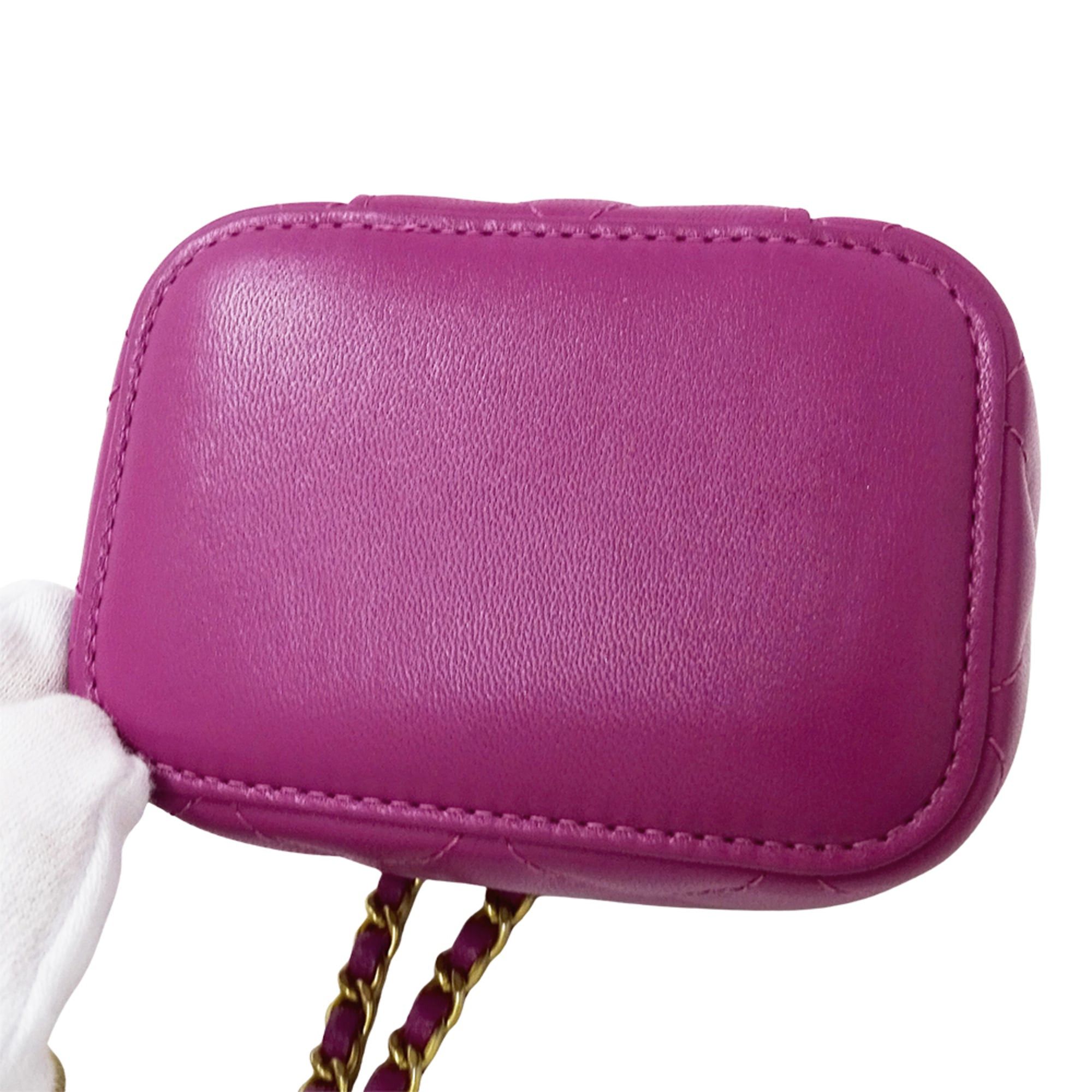 Chanel CHANEL Matelasse Coco Ball Handbag, Women's Brand, Shoulder Bag, Vanity Purple Lambskin, Gold Hardware, Chain Mini Bag Size ONE SIZE - 10 Thumbnail