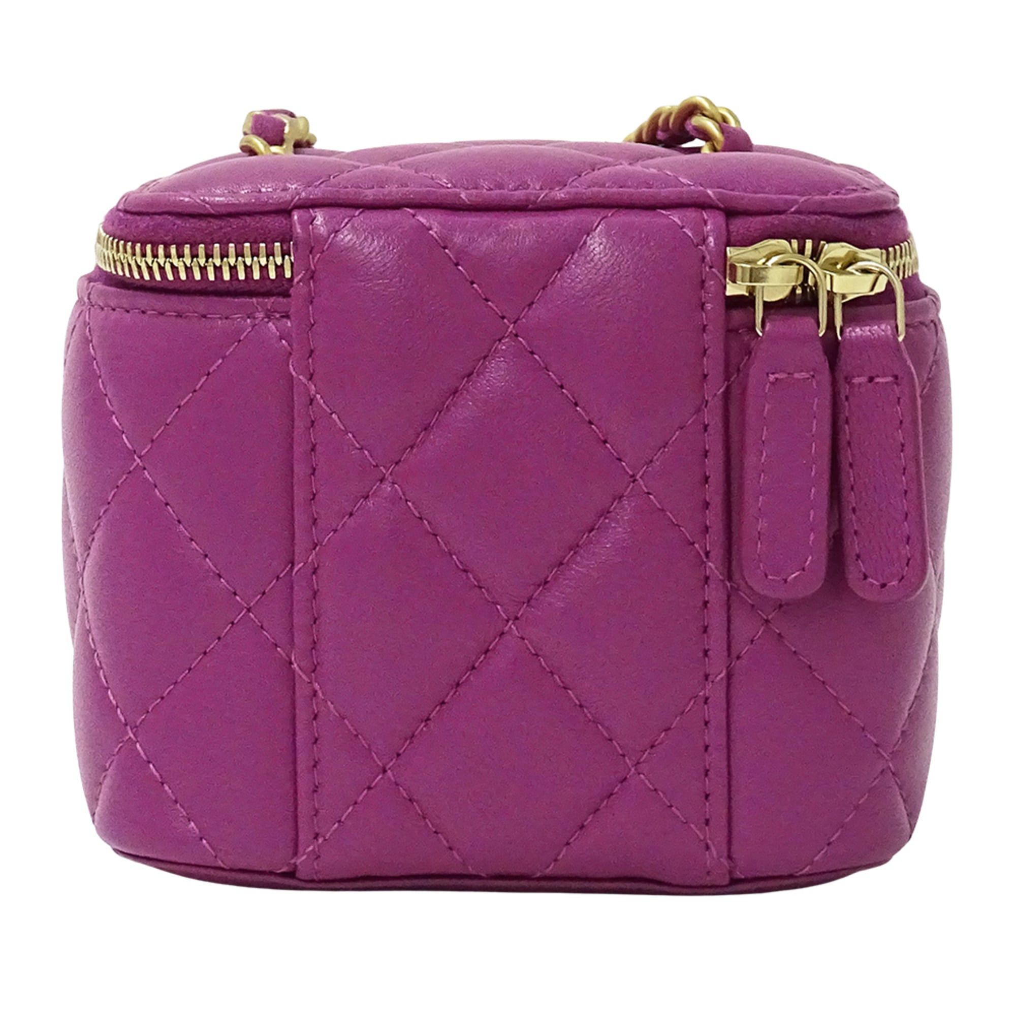 Chanel CHANEL Matelasse Coco Ball Handbag, Women's Brand, Shoulder Bag, Vanity Purple Lambskin, Gold Hardware, Chain Mini Bag Size ONE SIZE - 2 Thumbnail