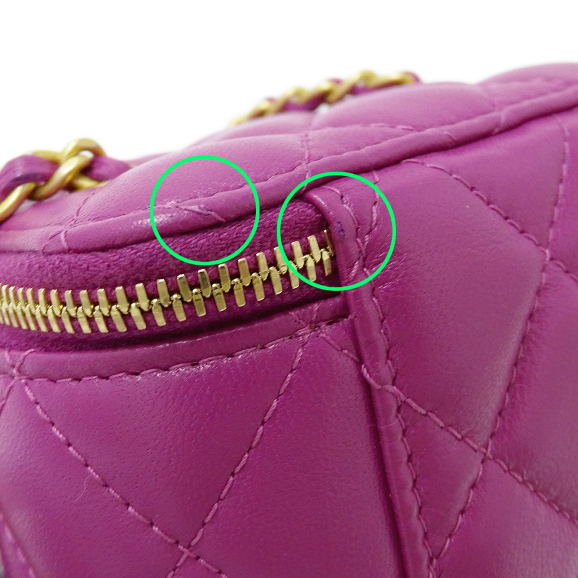 Chanel CHANEL Matelasse Coco Ball Handbag, Women's Brand, Shoulder Bag, Vanity Purple Lambskin, Gold Hardware, Chain Mini Bag Size ONE SIZE - 11 Thumbnail