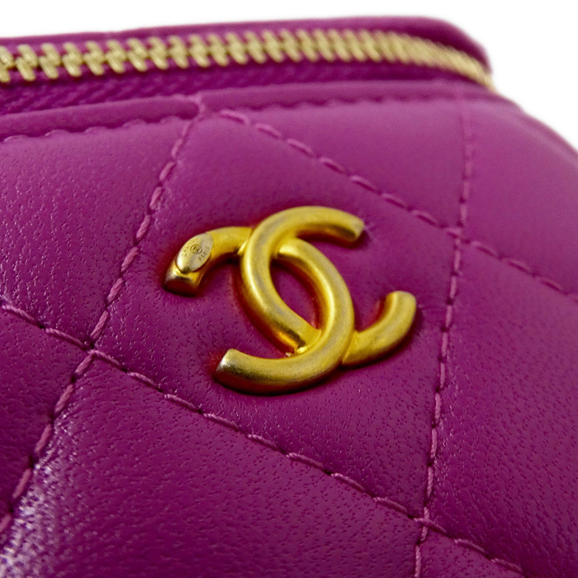Chanel CHANEL Matelasse Coco Ball Handbag, Women's Brand, Shoulder Bag, Vanity Purple Lambskin, Gold Hardware, Chain Mini Bag Size ONE SIZE - 13 Thumbnail