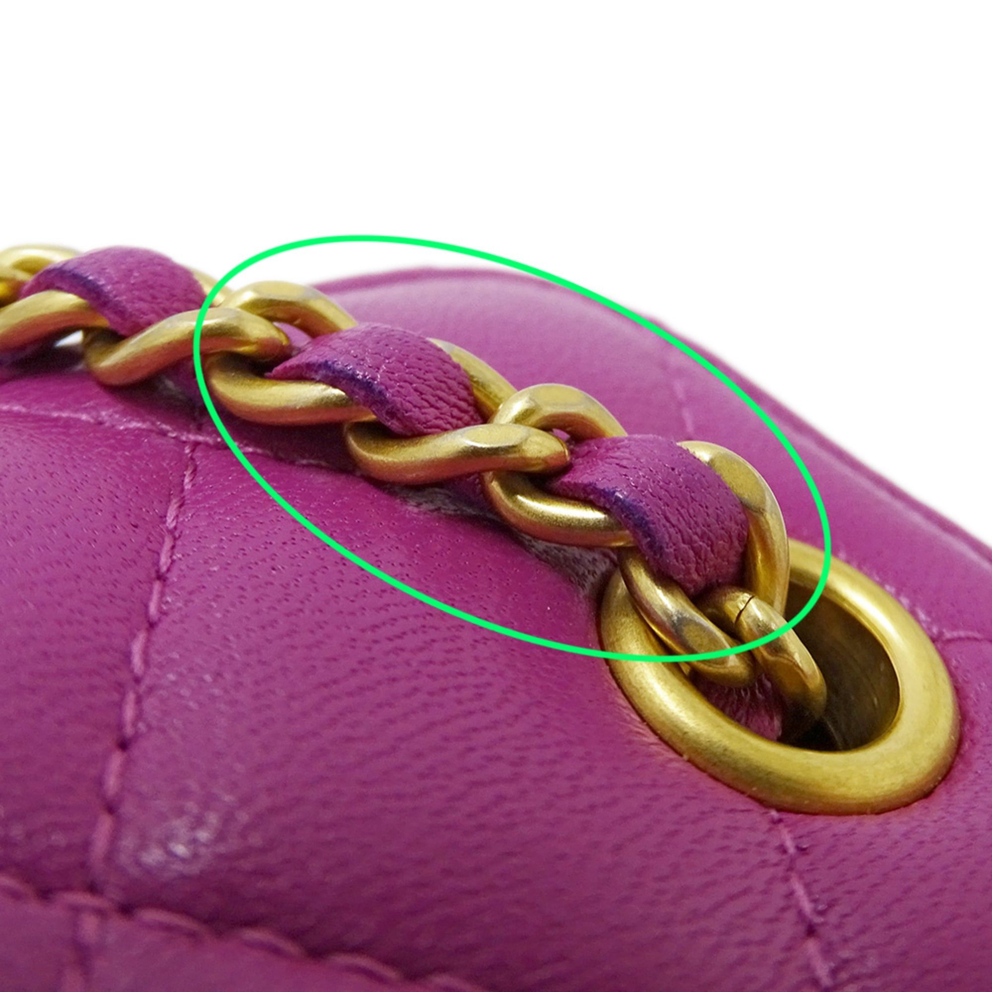Chanel CHANEL Matelasse Coco Ball Handbag, Women's Brand, Shoulder Bag, Vanity Purple Lambskin, Gold Hardware, Chain Mini Bag Size ONE SIZE - 14 Thumbnail
