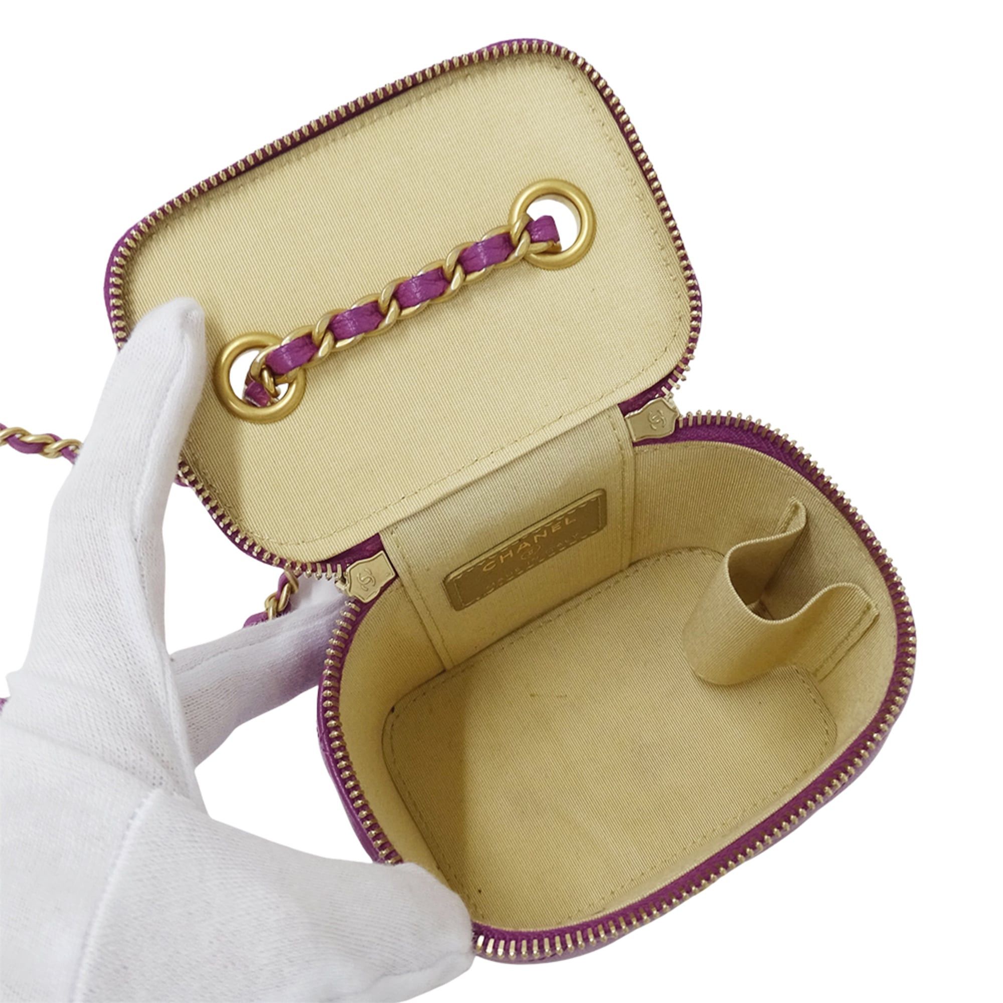Chanel CHANEL Matelasse Coco Ball Handbag, Women's Brand, Shoulder Bag, Vanity Purple Lambskin, Gold Hardware, Chain Mini Bag Size ONE SIZE - 5 Thumbnail