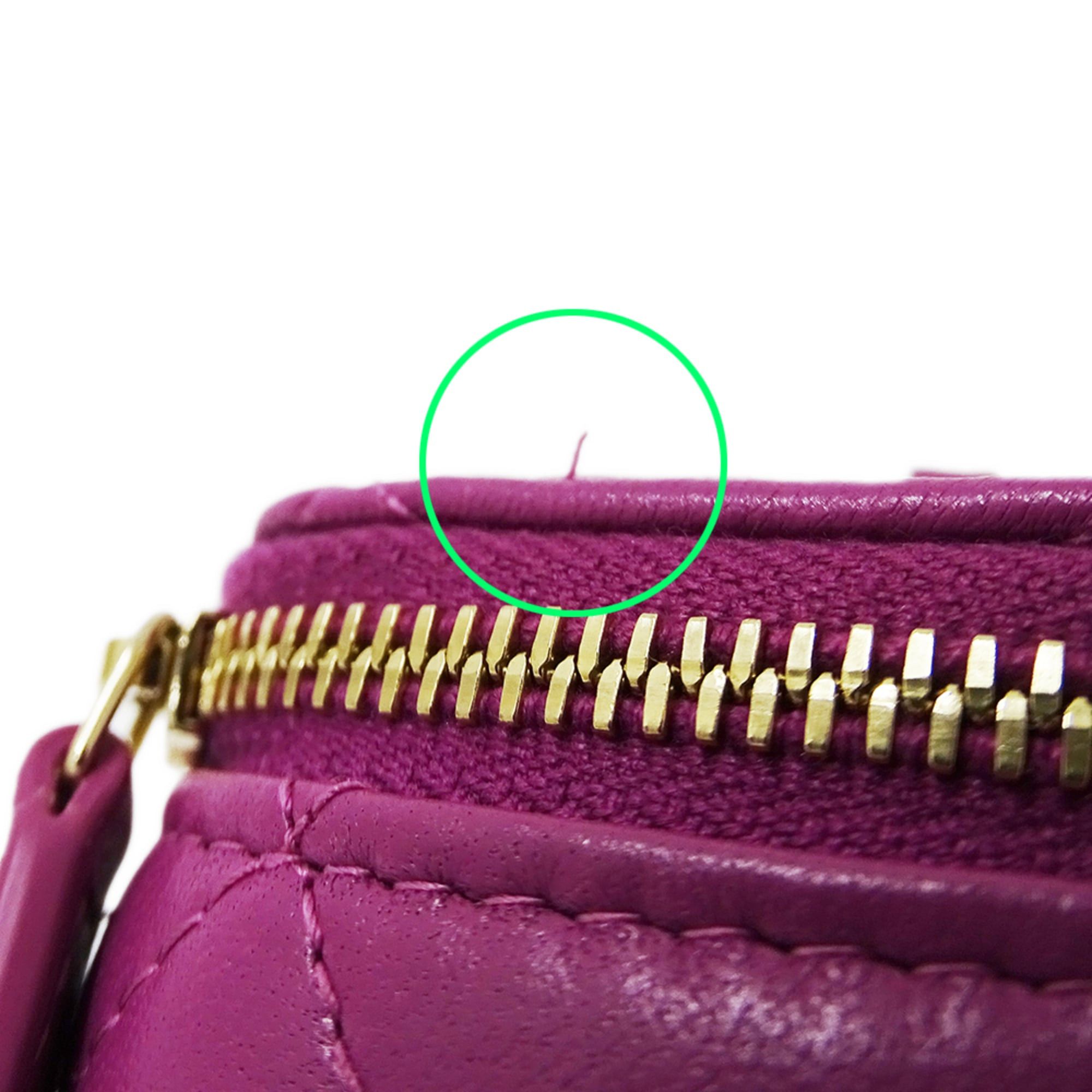 Chanel CHANEL Matelasse Coco Ball Handbag, Women's Brand, Shoulder Bag, Vanity Purple Lambskin, Gold Hardware, Chain Mini Bag Size ONE SIZE - 12 Thumbnail