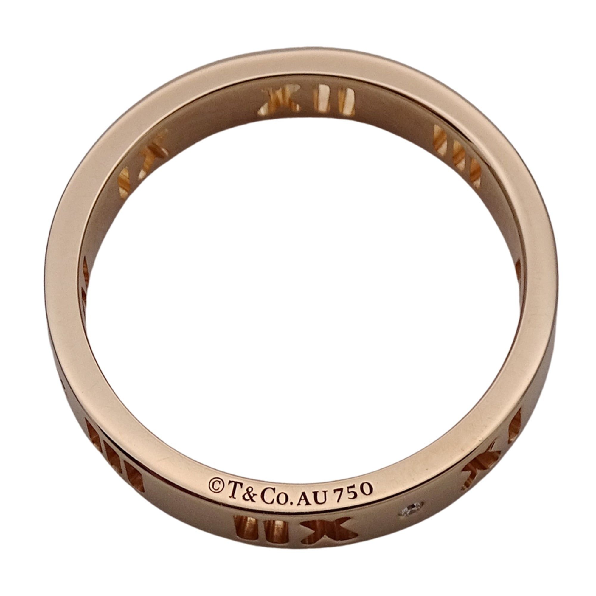 Tiffany & Co. Tiffany & Co. Women's Atlas Pierced Ring, 750PG, 4-Piece Diamond, Pink Gold, Polished Size ONE SIZE - 5 Thumbnail