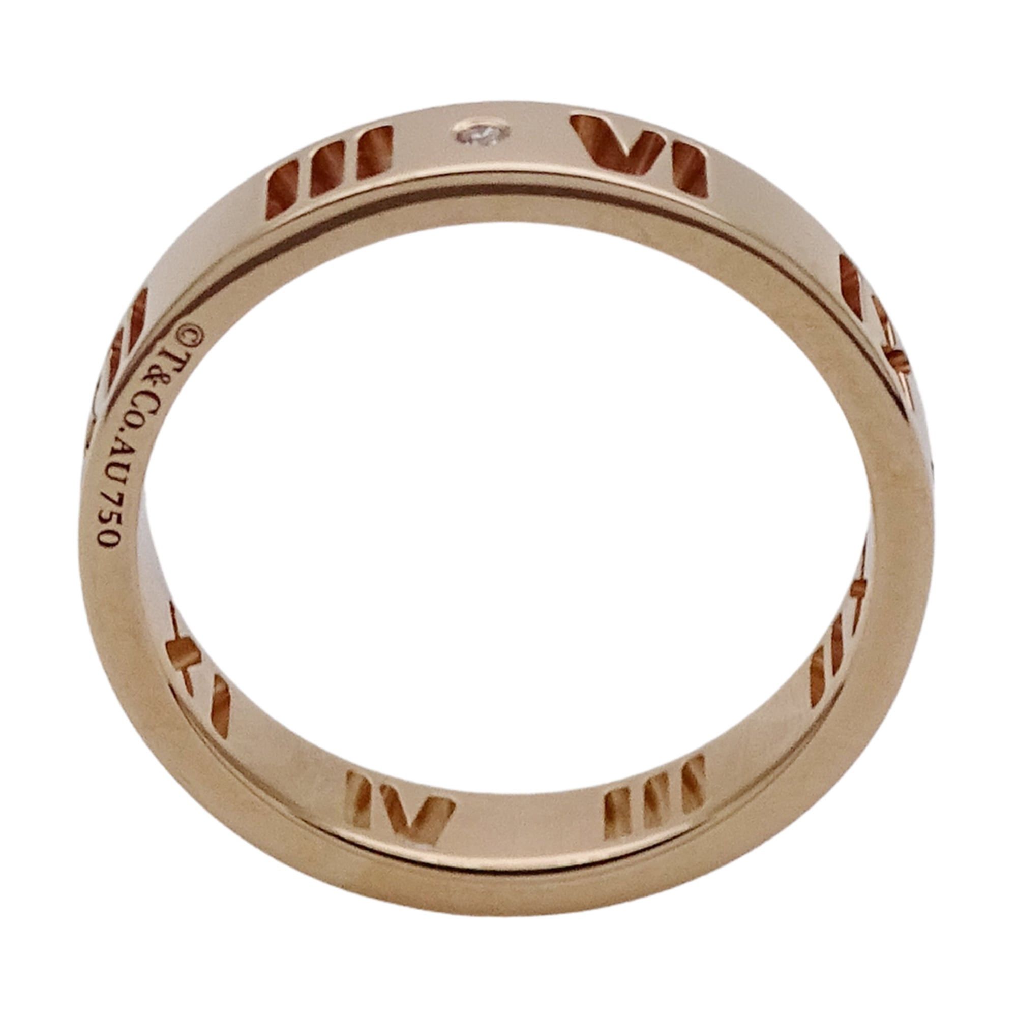 Tiffany & Co. Tiffany & Co. Women's Atlas Pierced Ring, 750PG, 4-Piece Diamond, Pink Gold, Polished Size ONE SIZE - 3 Thumbnail